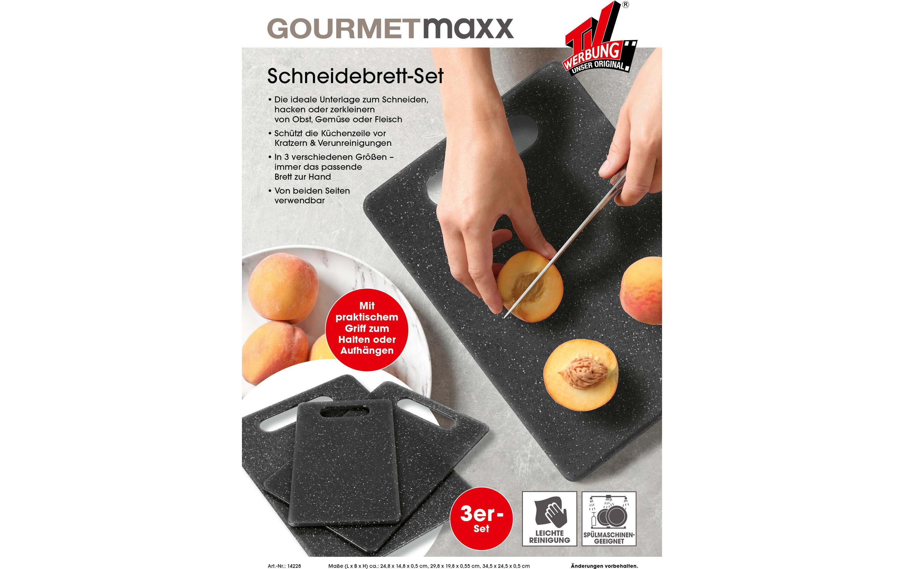 GOURMETmaxx Schneidebrett-Set 3-teilig