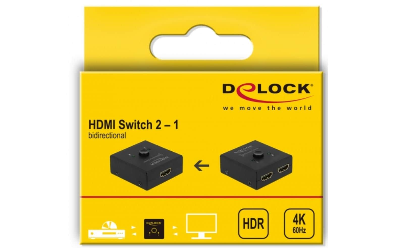 Delock Umschalter 2in-1Out, 1in-2out HDMI 4K/60Hz, Bidirektional