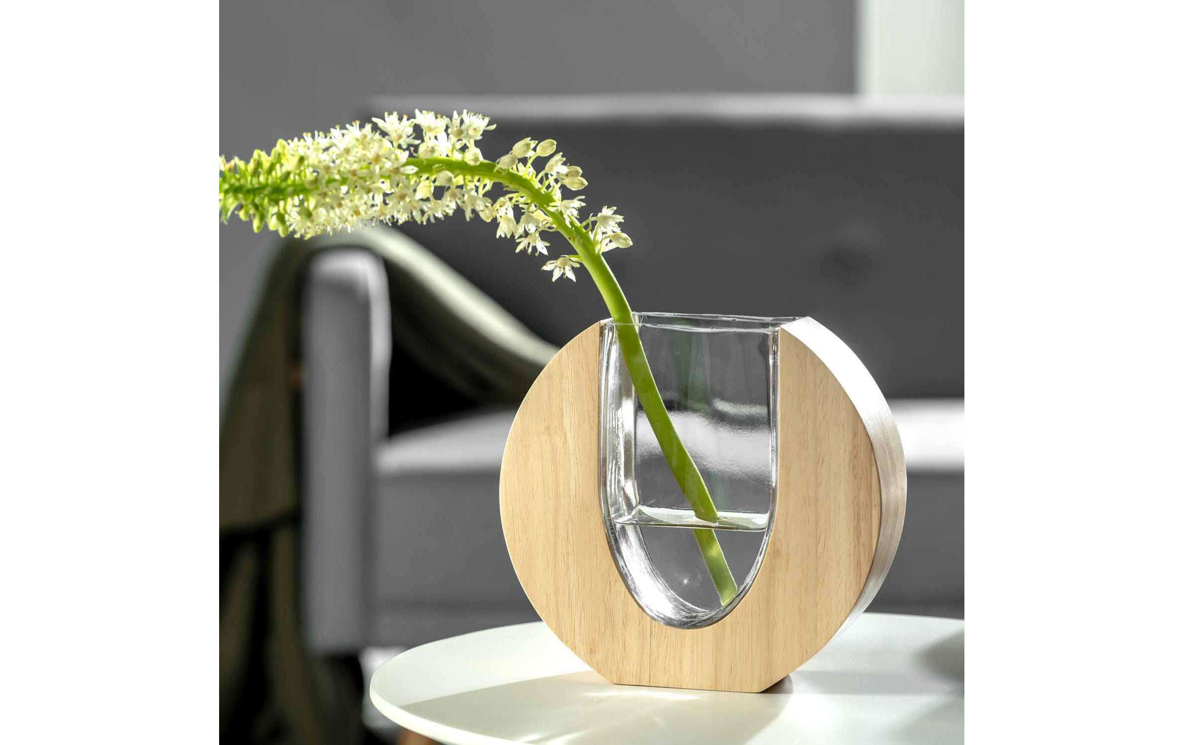 Leonardo Vase Legno 19 cm, Braun/Transparent