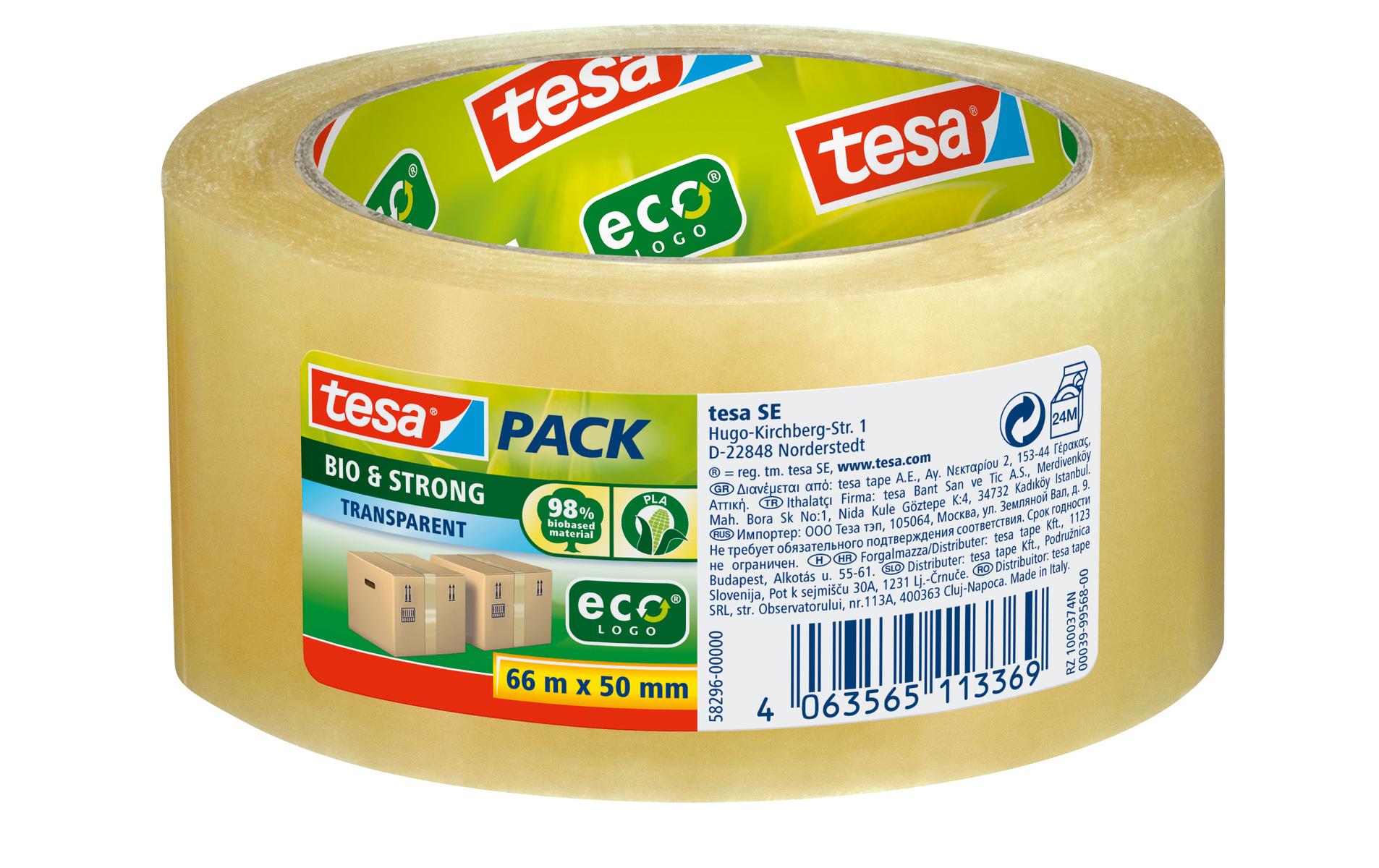 tesa Klebeband Bio & Strong 50 mm x 66 m, Transparent