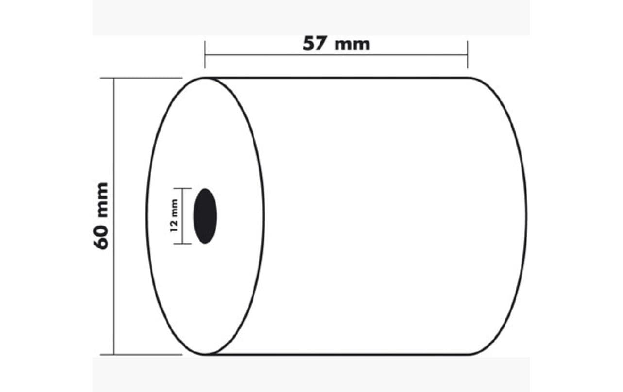 Exacompta Papierrolle 57 mm Extra Weiss, 10 Stück