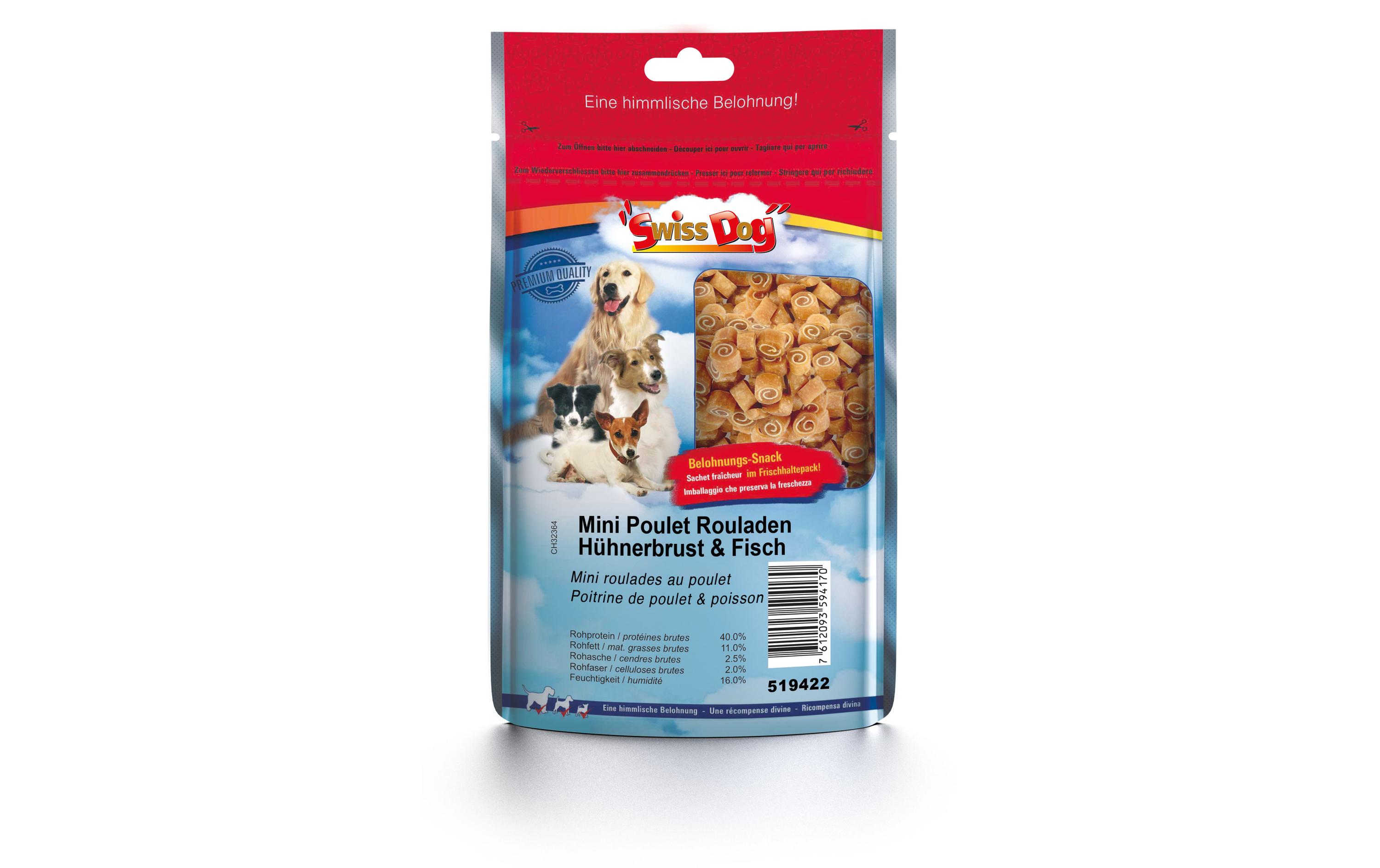 SwissDog Kausnack Mini Poulet Rouladen 100 g