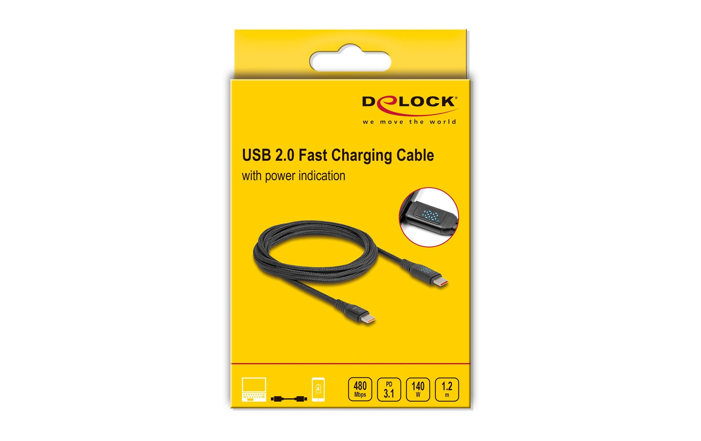 Delock USB-Ladekabel 88136 USB C - USB C 1.2 m