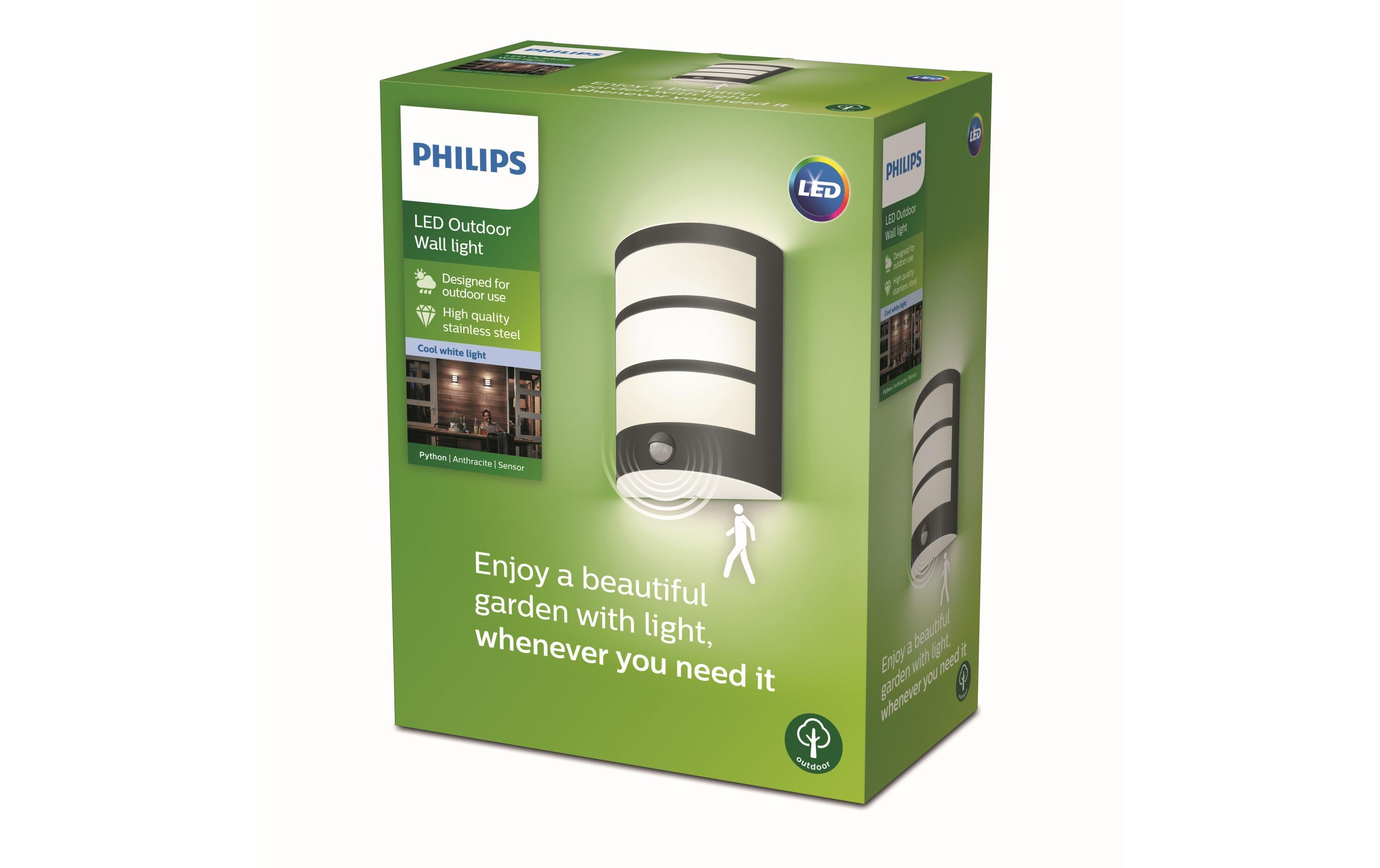 Philips Wandleuchte Python IR, 6W, 4000K, Anthrazit