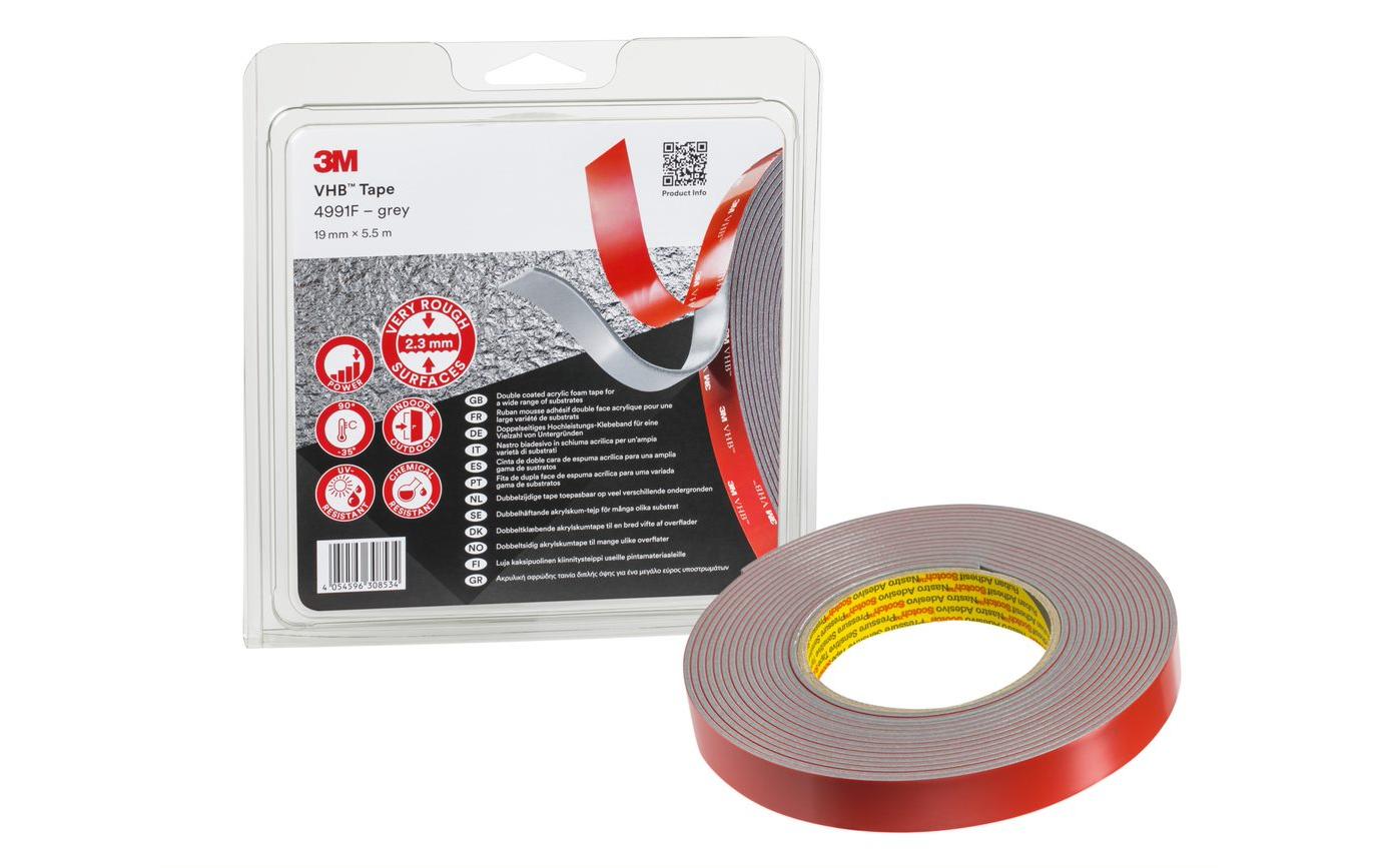 3M Doppelseitiges Klebeband VHB 4991F 19 mm x 5.5 m, Grau