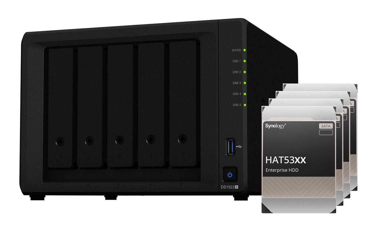 Synology NAS DiskStation DS1522+ 5-bay Synology Enterprise HDD 20 TB