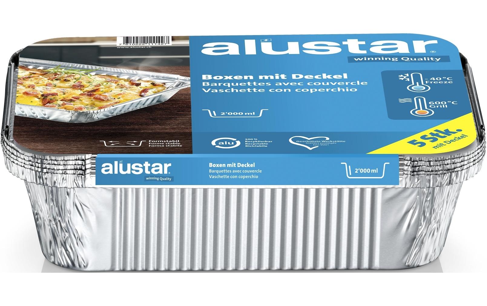 Alustar Grillschale 26 x 19 x 5.6 cm, 5 Stück