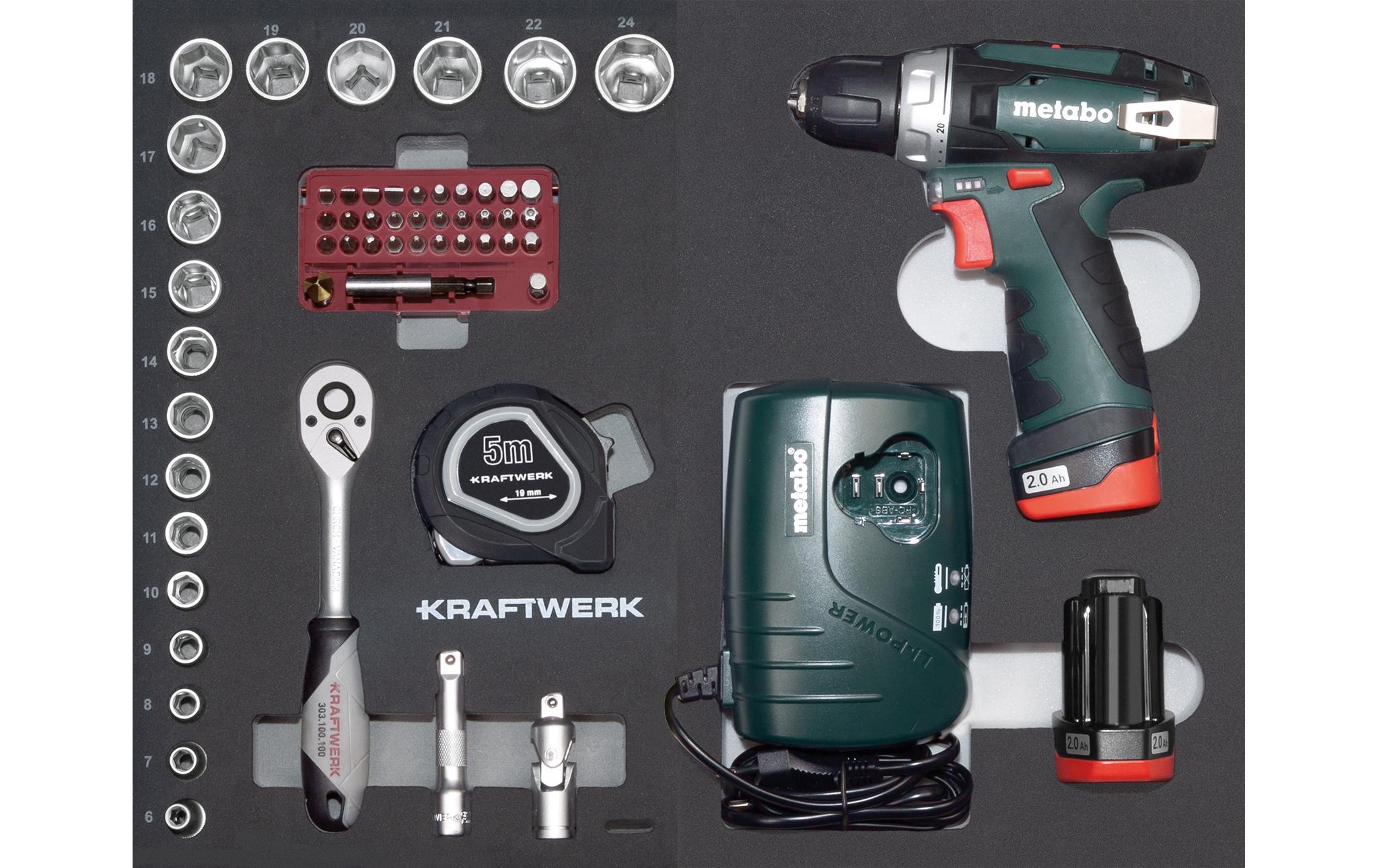 Kraftwerk Werkzeugkoffer B147 Metabo 3/8, 100-teilig