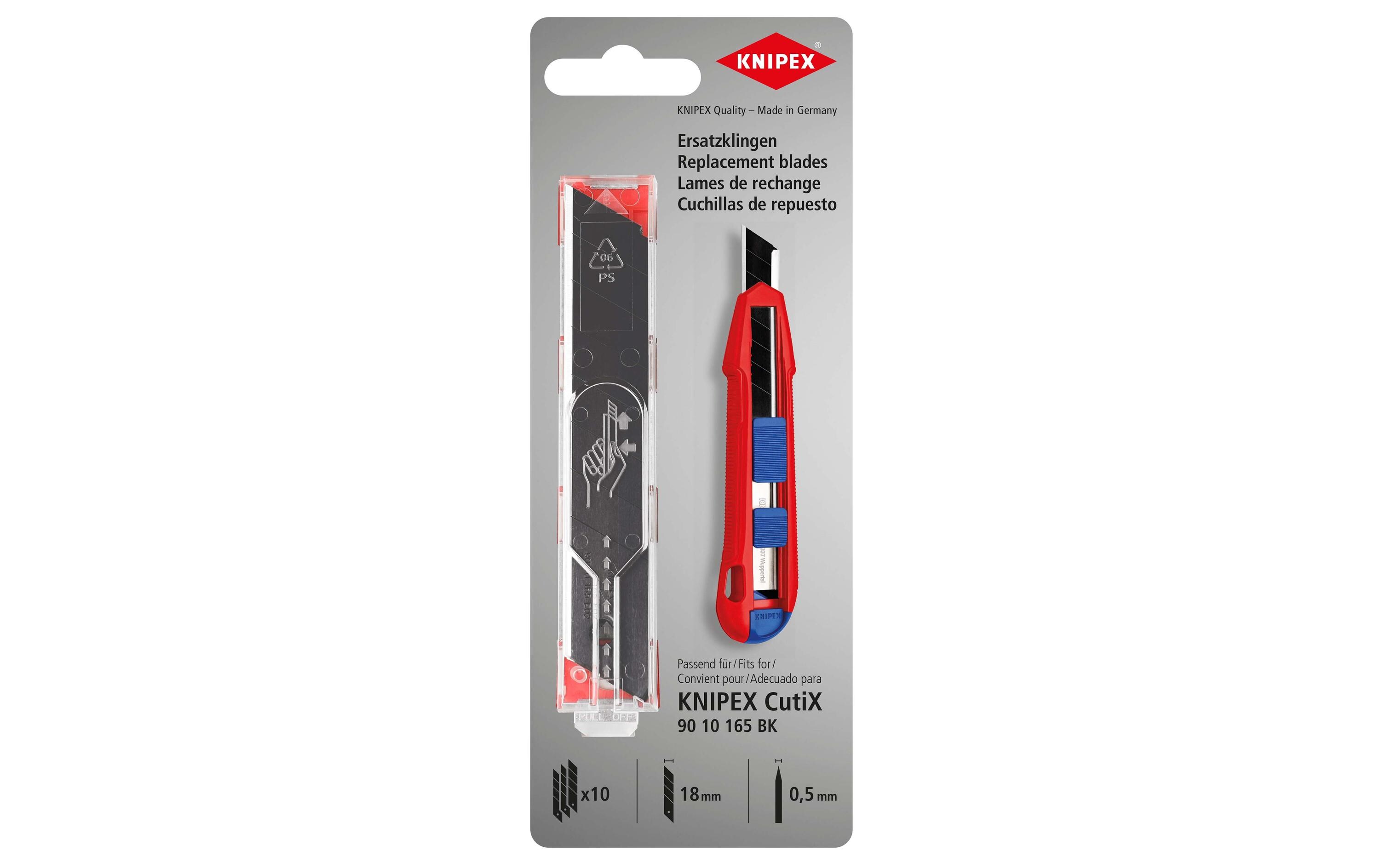 Knipex Ersatzklingen für CutiX Universalmesser 90 10 165 BK, 10 St.