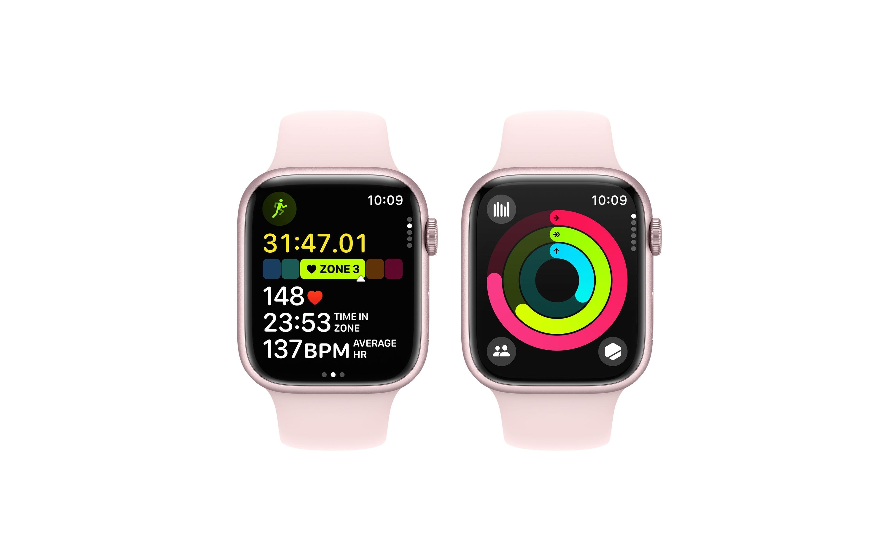 Apple Watch Series 9 45 mm LTE Alu Pink Sport Hellrosa M/L