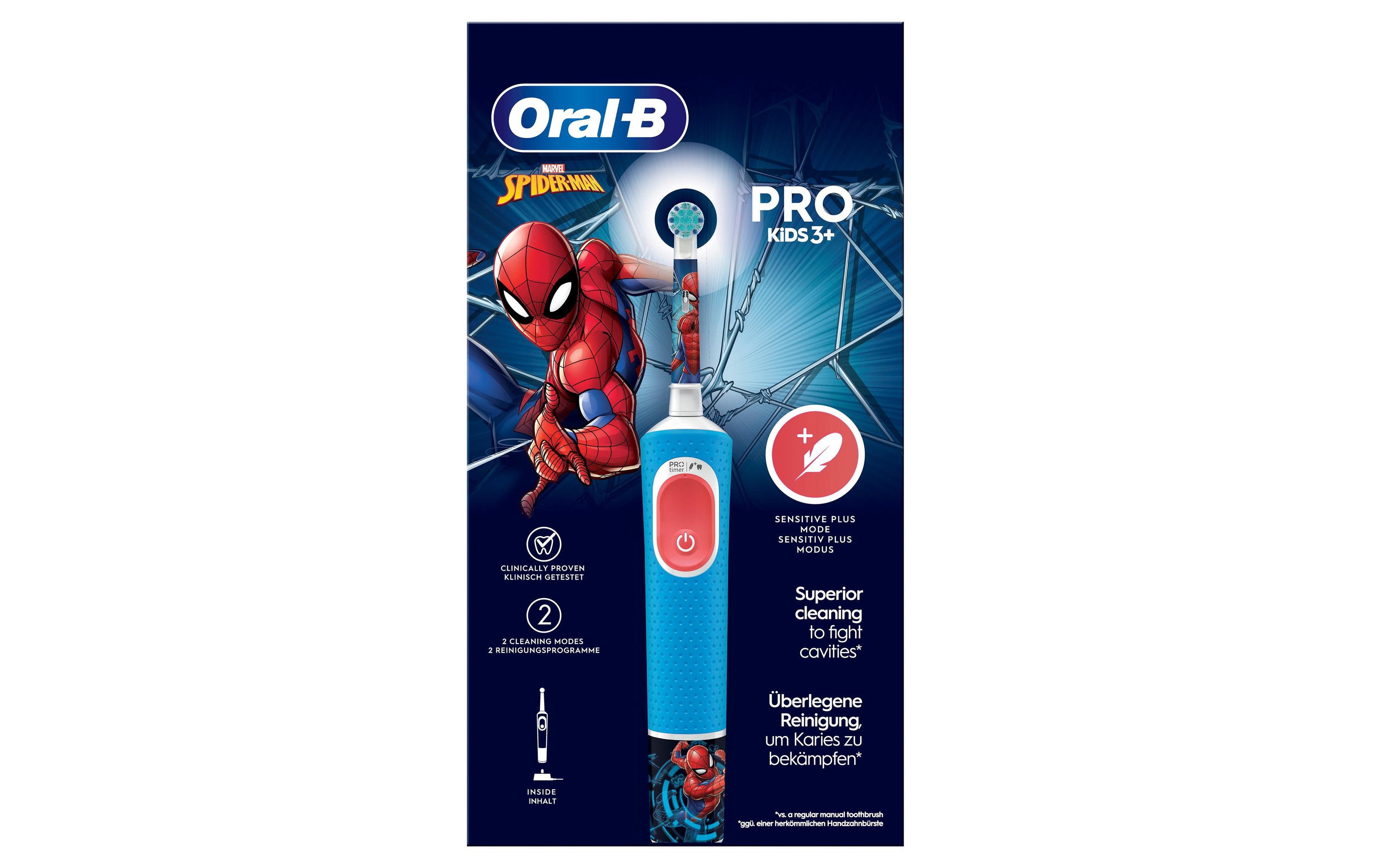 Oral-B Rotationszahnbürste Vitality Pro Kids Spiderman Blau