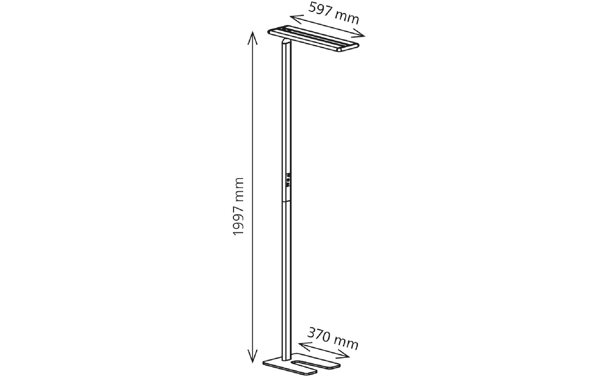 Hansa Bürostehleuchte LED Larimar 58 W, 4000 Kelvin, Schwarz