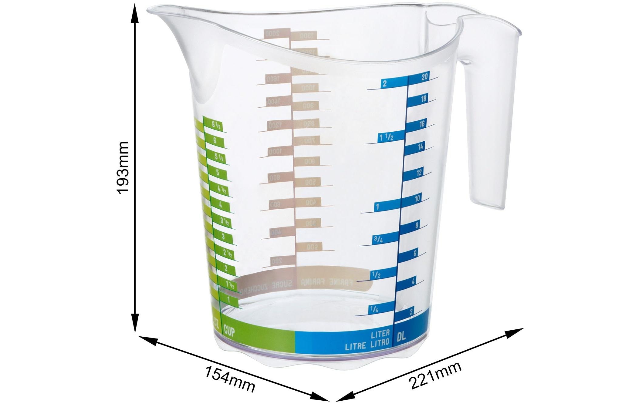 Rotho Messbecher Domino Dekor 20 dl, Transparent