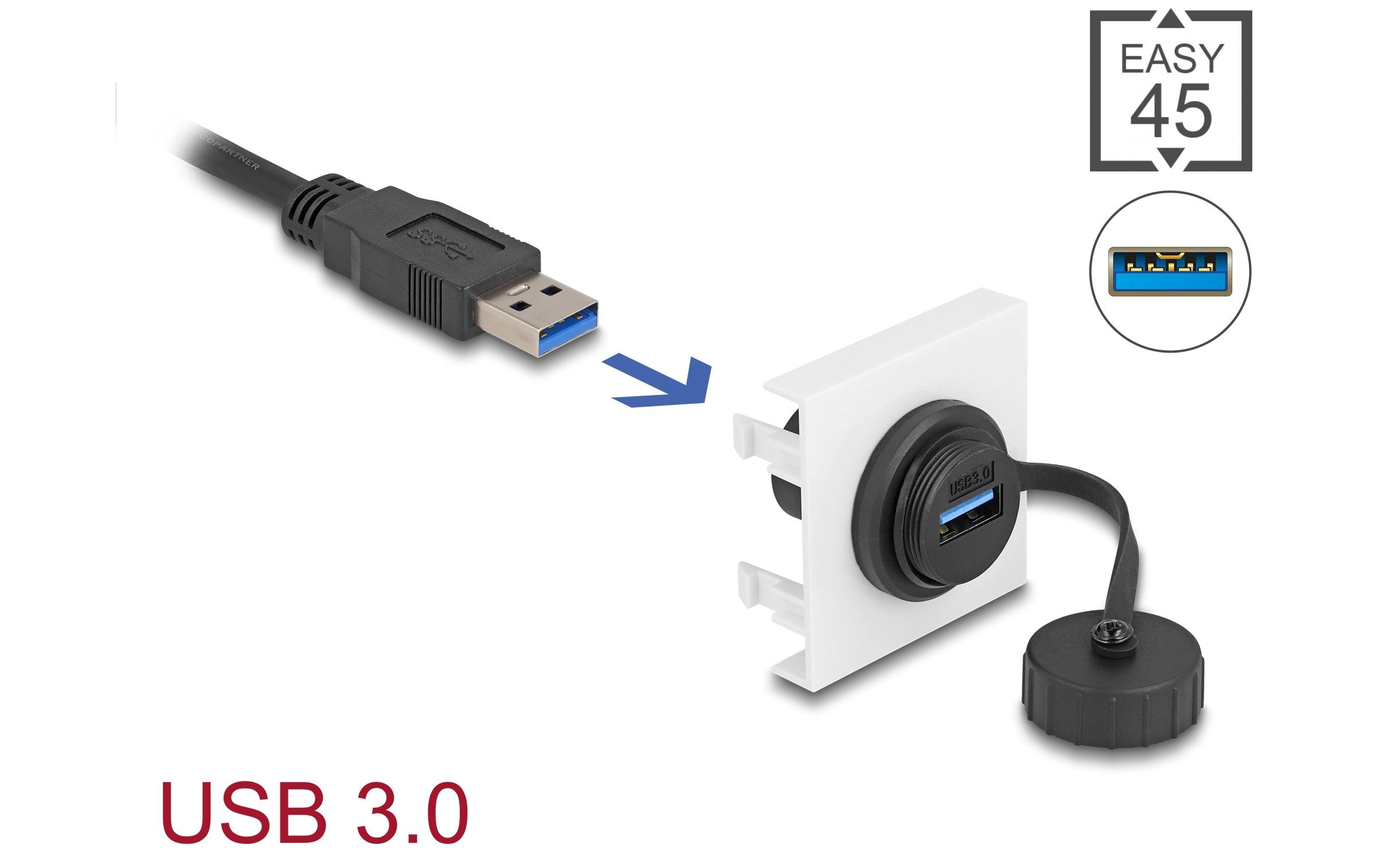 Delock Easy 45 Modul USB Typ-A Buchse, 45 x 45 mm