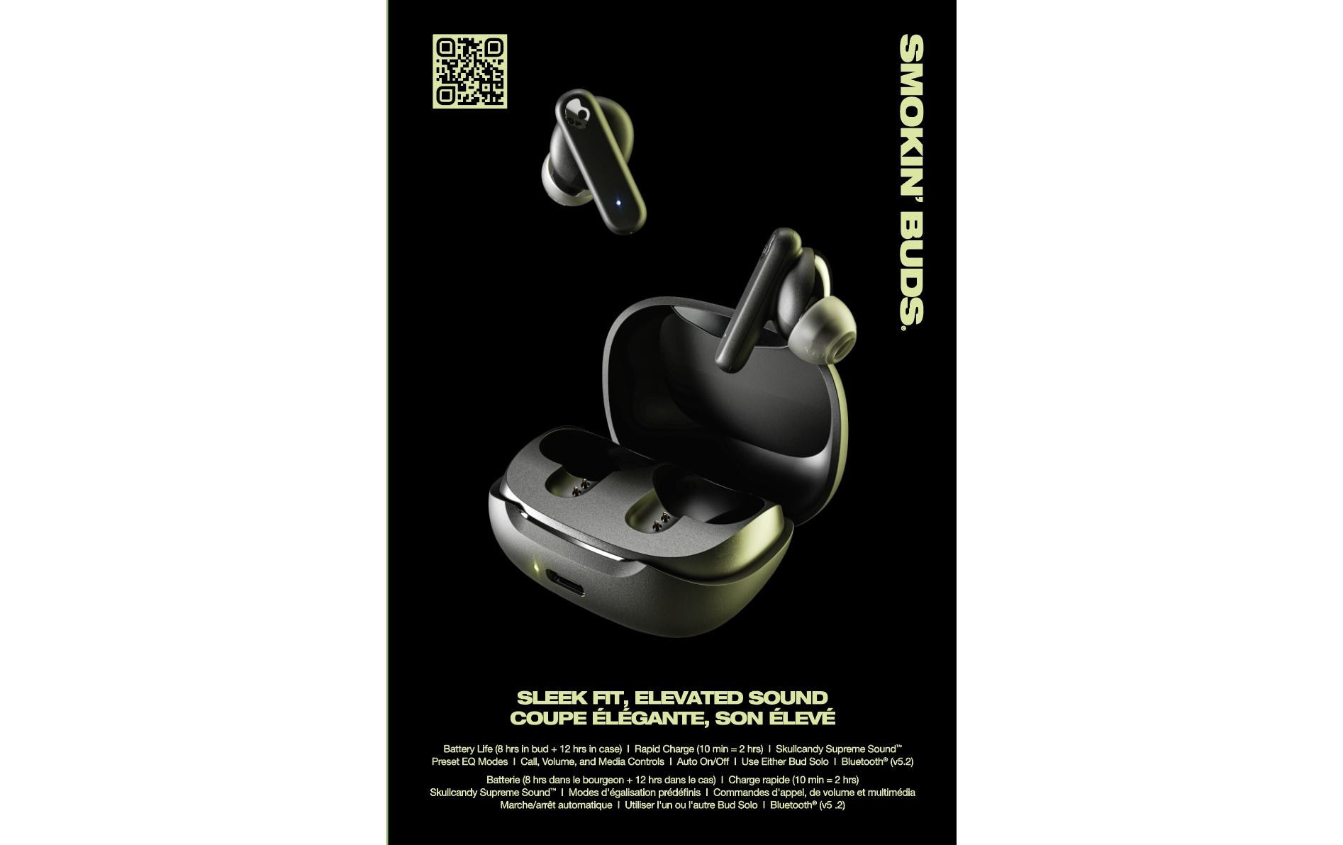 Skullcandy True Wireless In-Ear-Kopfhörer Smokin Buds Schwarz