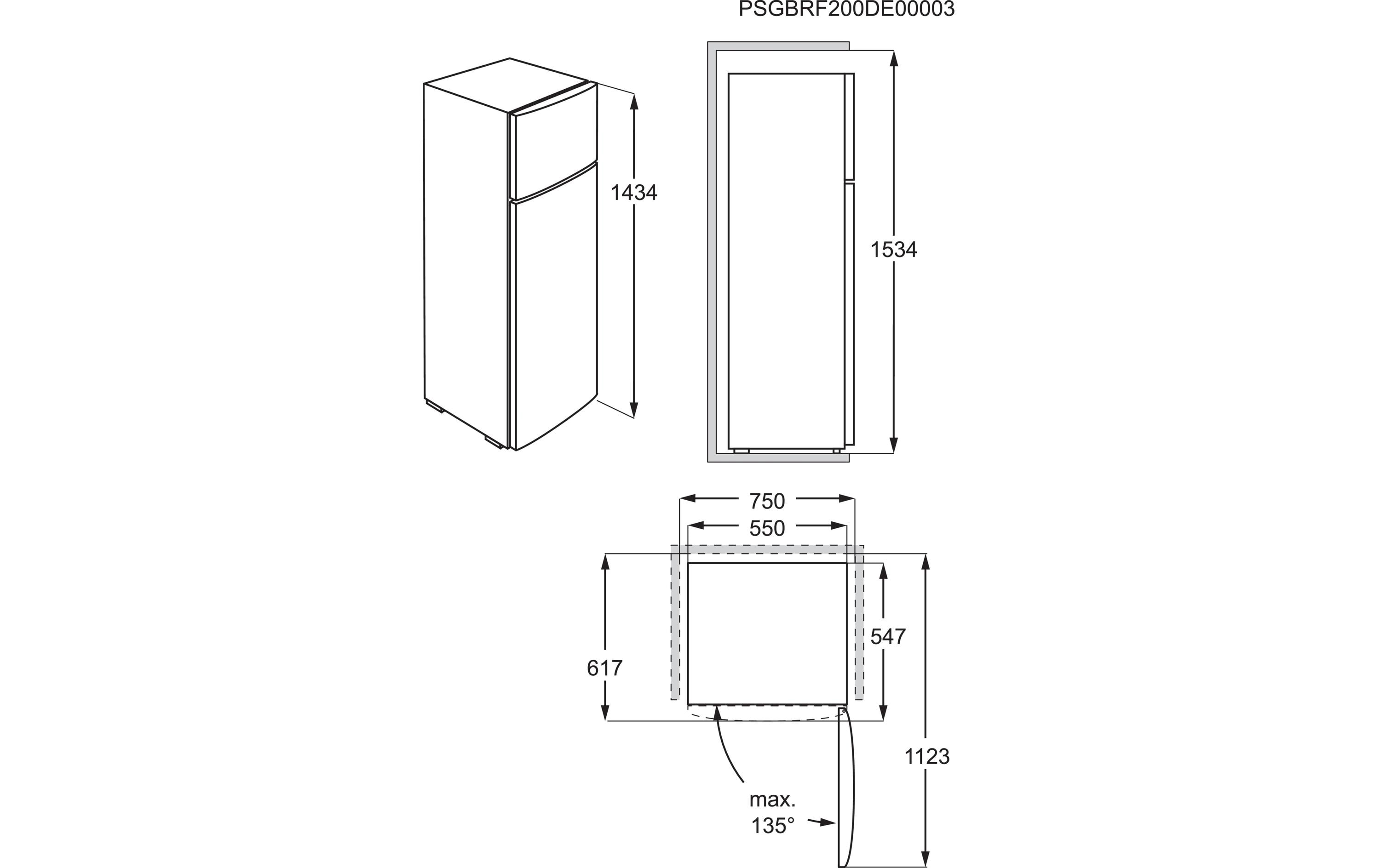 AEG by Electrolux Kühl-Gefrierkombination ADT2304 Rechts/Wechselbar