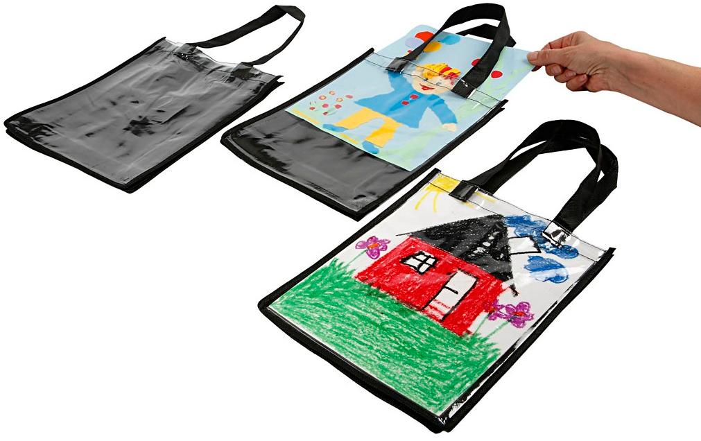 Creativ Company Tasche aus Vliesstoff mit durchsichtigem Einschub