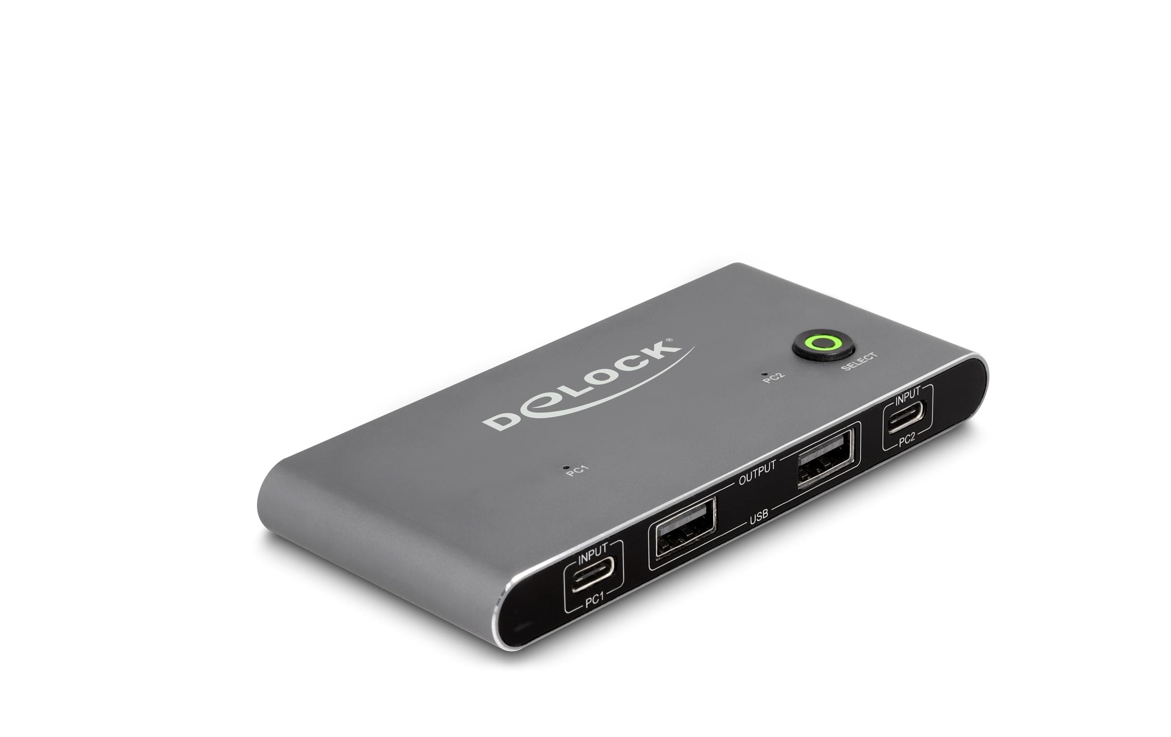 Delock KVM Switch USB-C zu HDMI und DisplayPort 8K MST mit USB 2.0