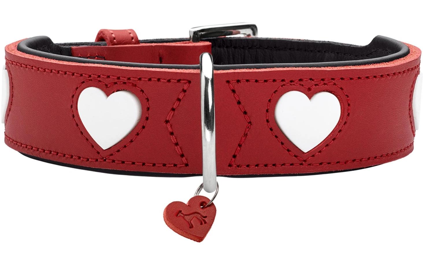 Hunter Halsband Love S-M (50), Rot/Schwarz