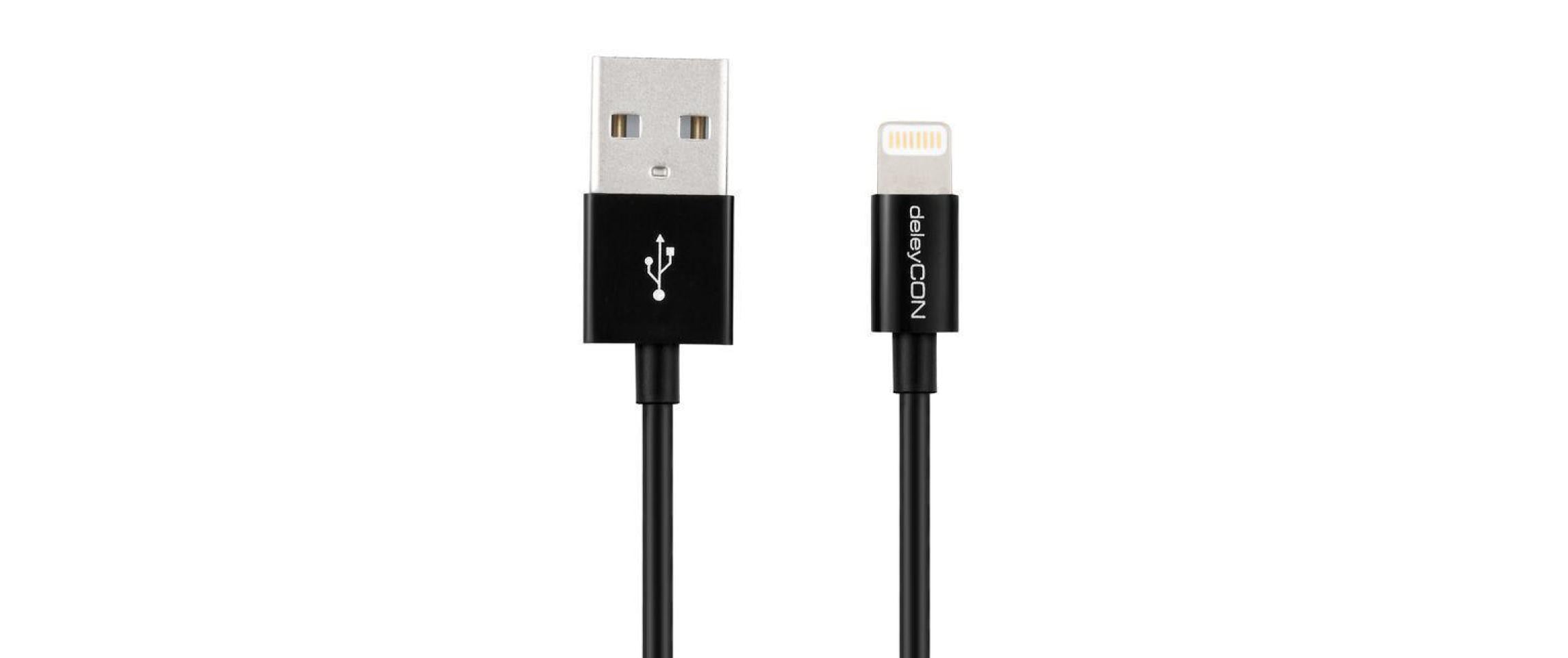 deleyCON USB 2.0-Kabel USB A - Lightning 0.5 m