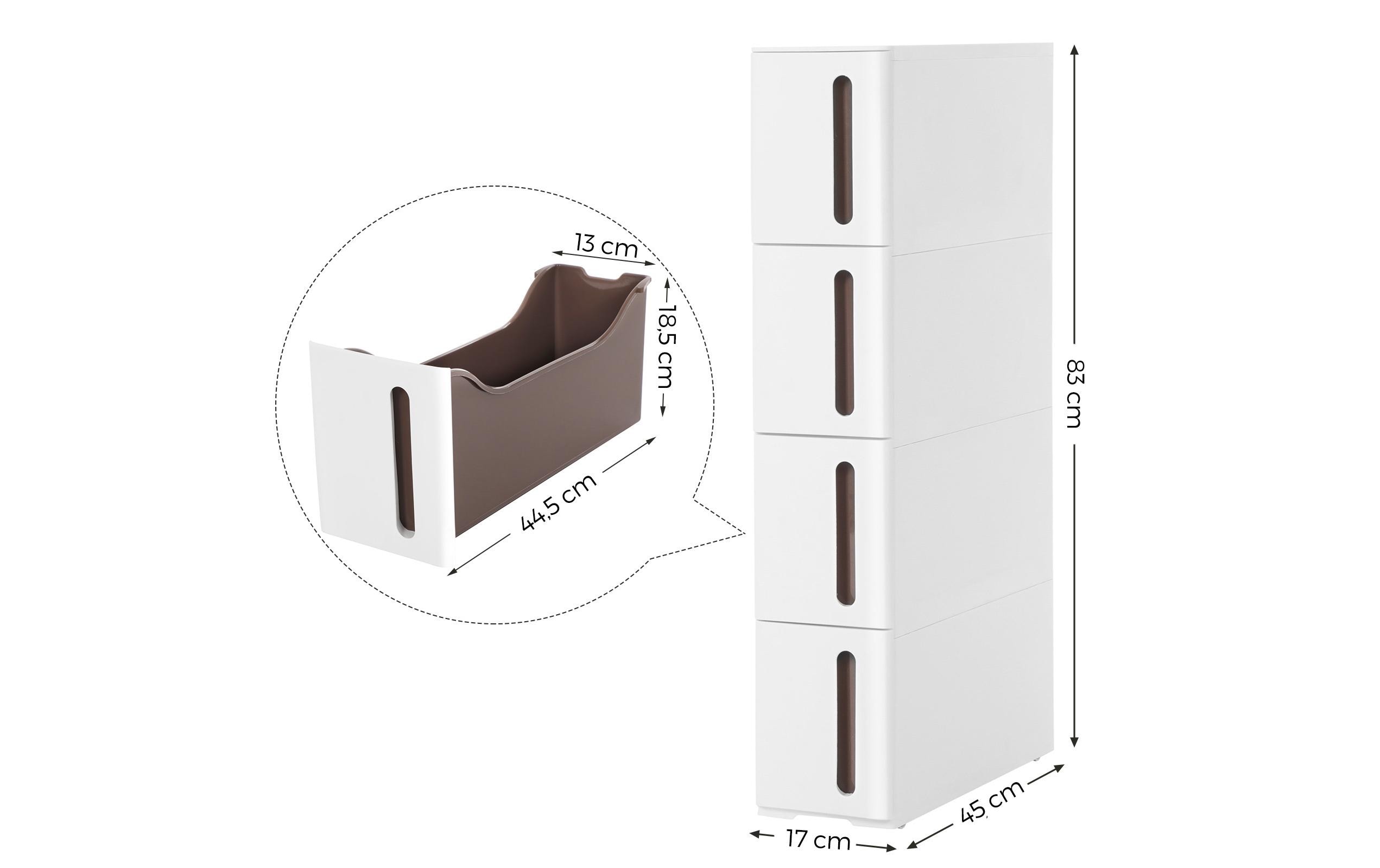 Songmics Kommode mit 4 Schubladen, Weiss