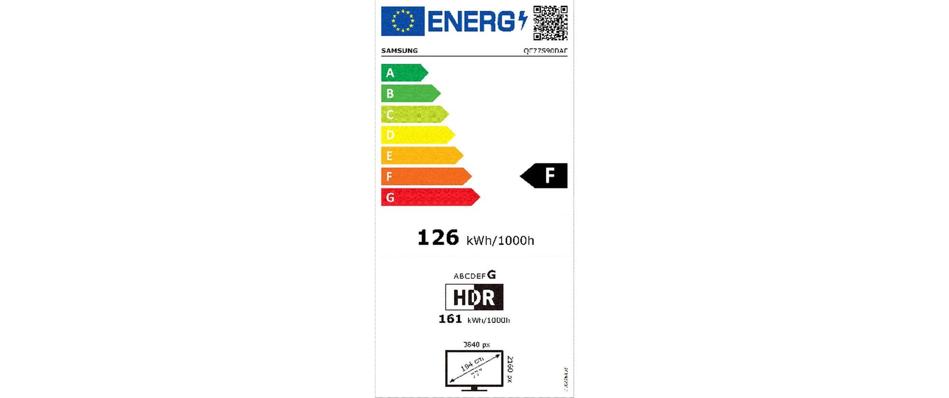 Samsung TV QE77S90D AEXZU 77, 3840 x 2160 (Ultra HD 4K), OLED