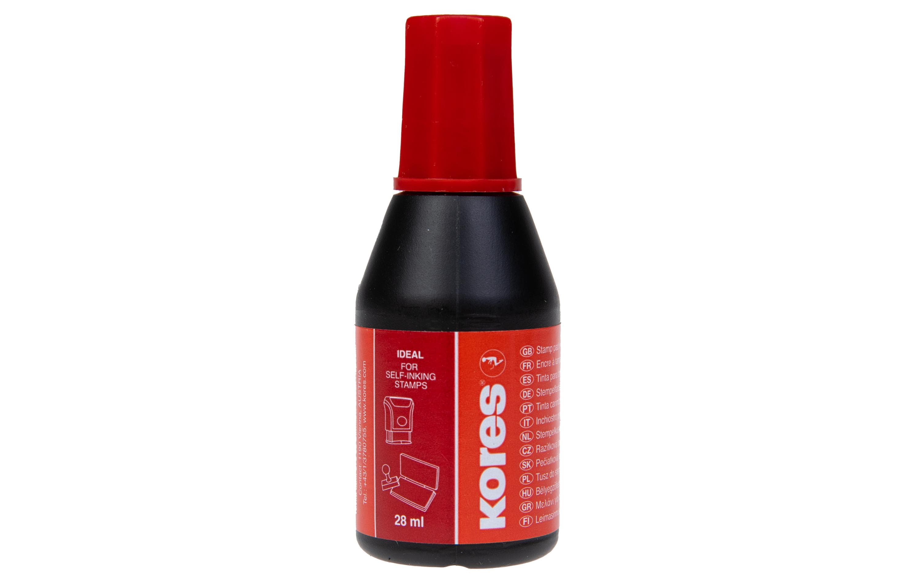 Kores Stempelfarbe 28 ml, Rot