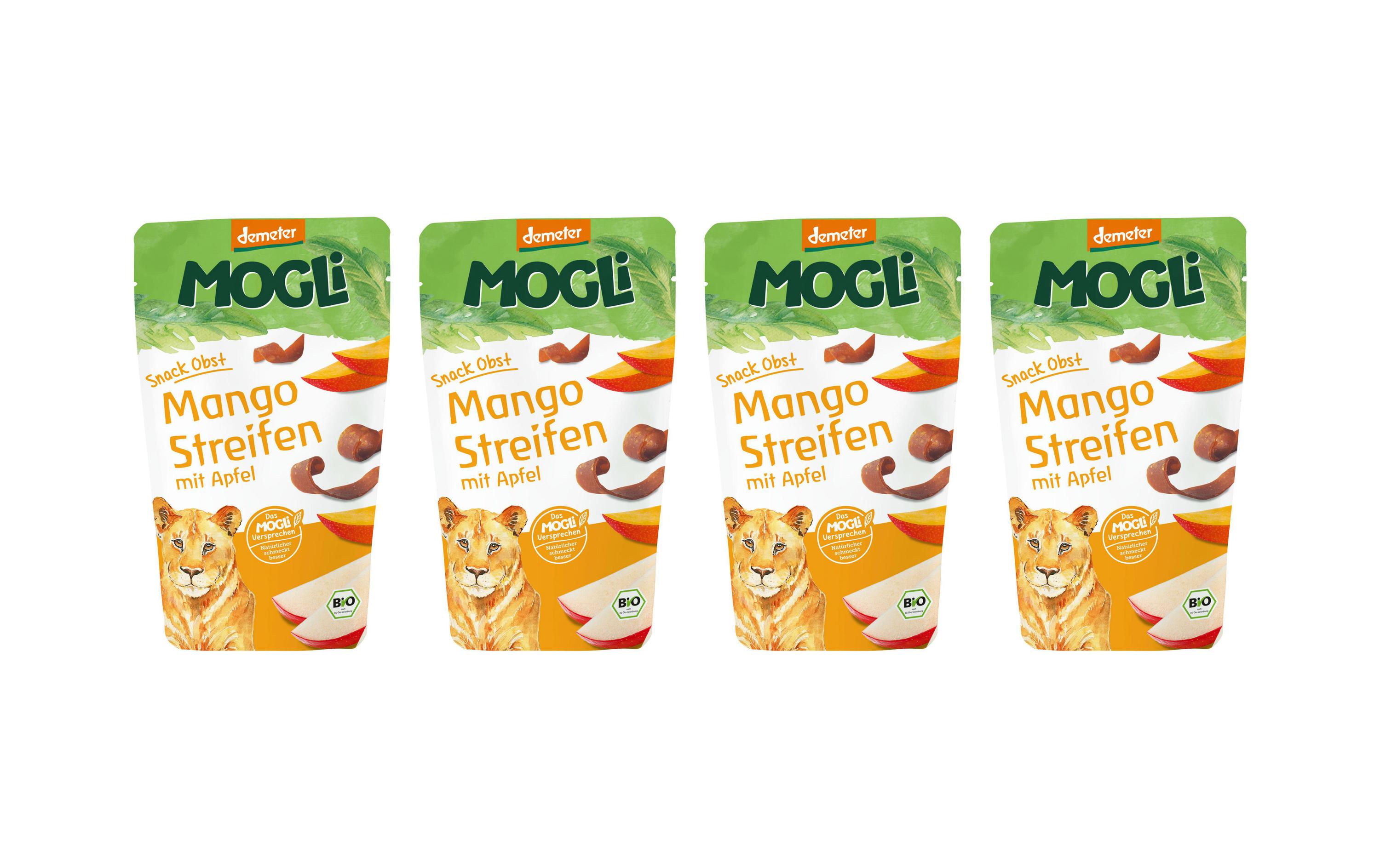 Mogli Knabberspass Fruchtstreifen Mango mit Apfel 4x 25 g