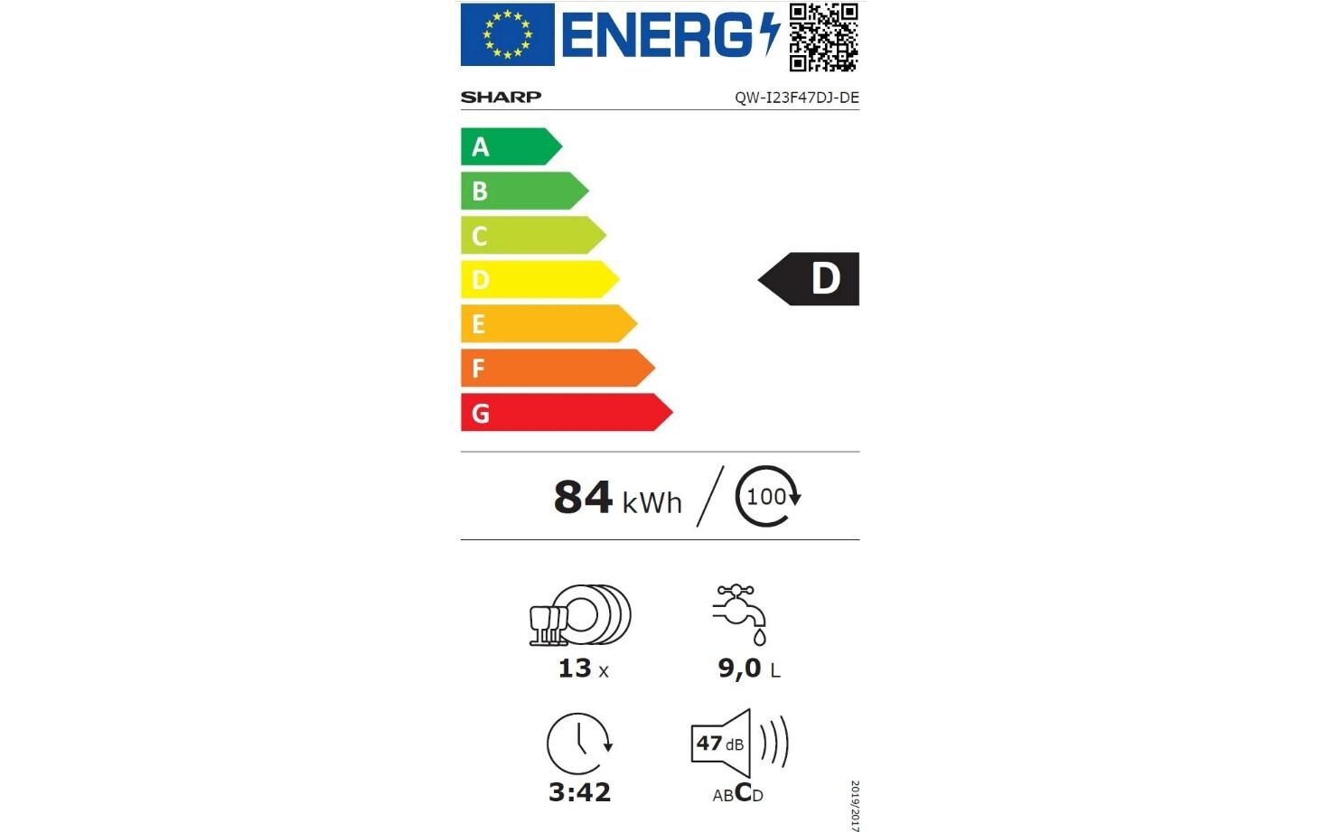 Sharp Geschirrspüler QW-I23F47DJ-DE Crème/Beige