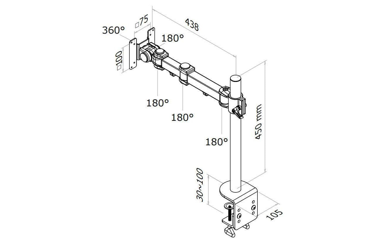 NEOMOUNTS Tischhalterung FPMA-D960 bis 10 kg – Schwarz