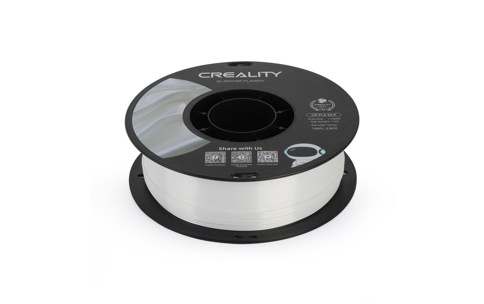 Creality Filament PLA Silk Weiss, 1.75 mm, 1 kg