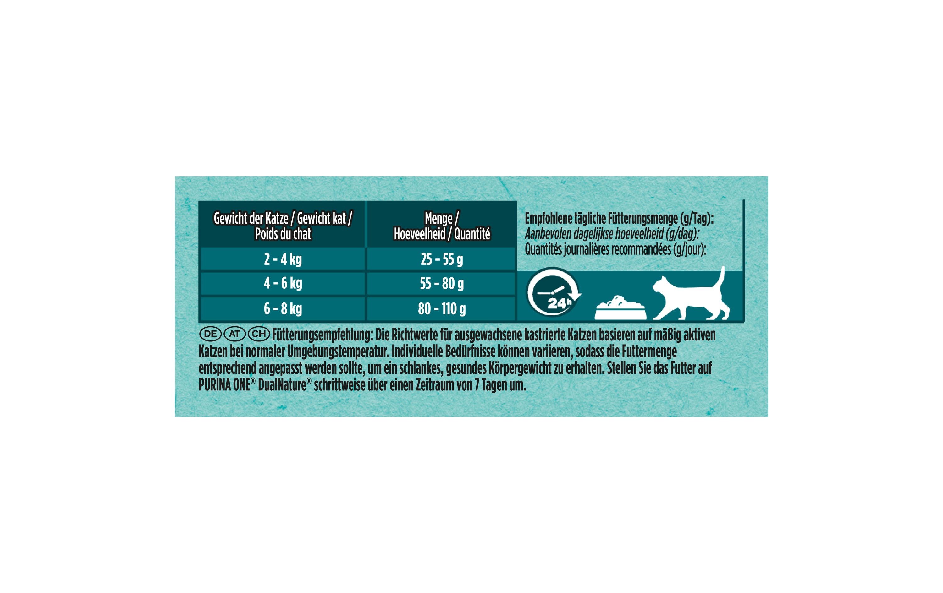 Purina ONE Trockenfutter Dual Nature Sterilised Lachs&Spirulina, 650g