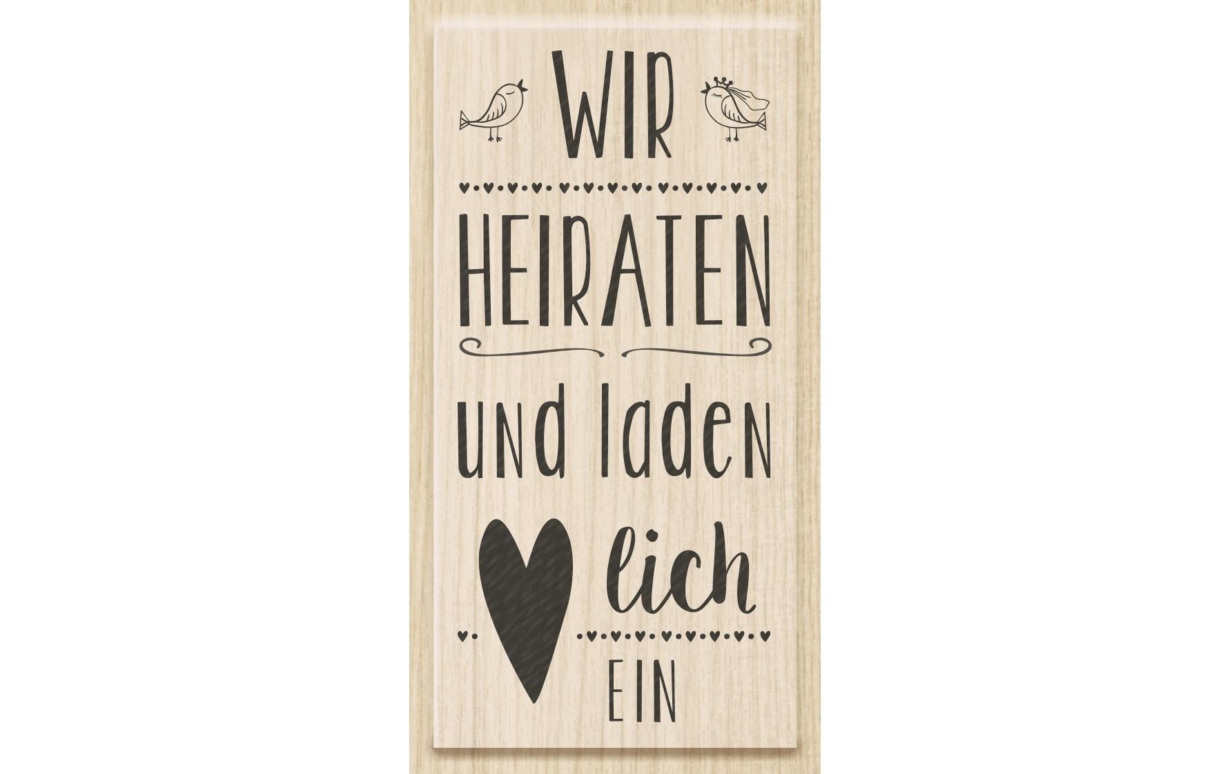 Heyda Motivstempel Wir heiraten Herz Hellbraun