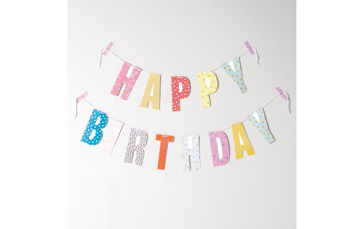 Rico Design Girlande Happy Birthday 3 m, Mehrfarbig