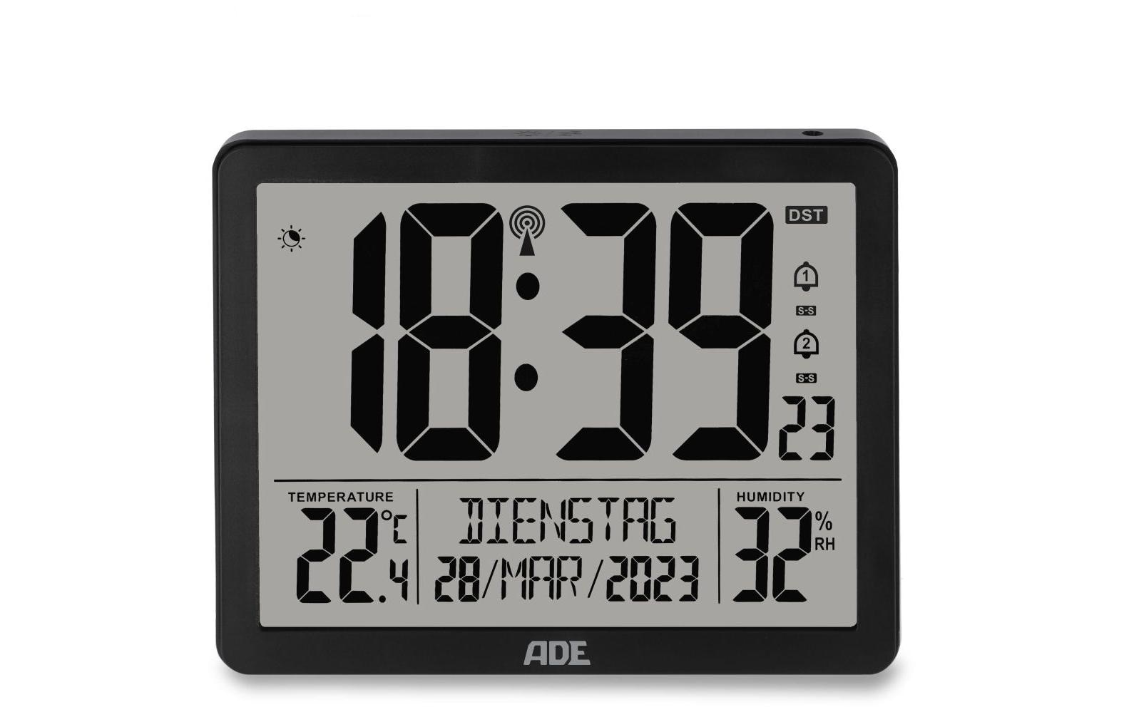 ADE Wanduhr XL, Schwarz/Weiss