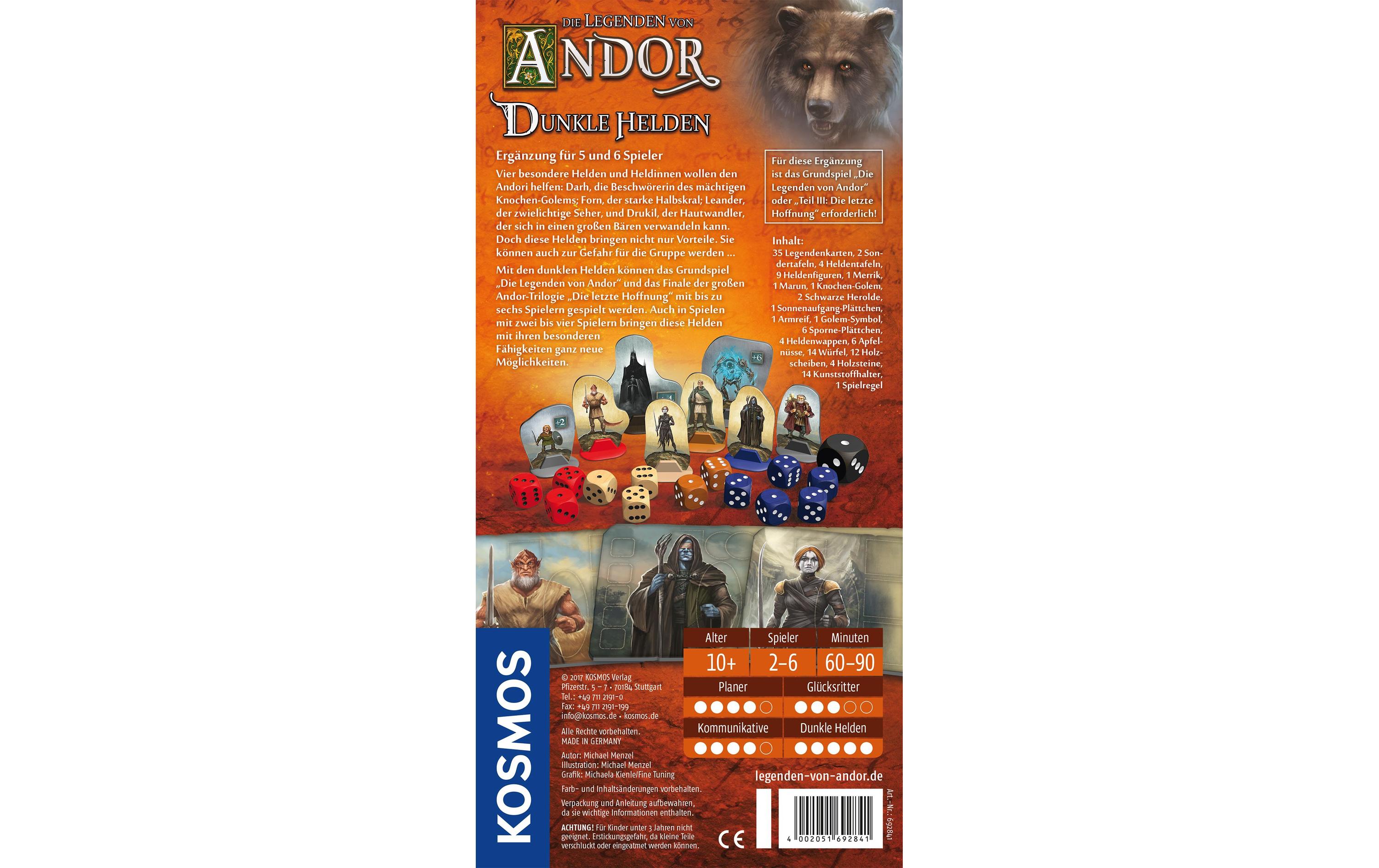 Kosmos Kennerspiel Die Legenden von Andor – Dunkle Helden