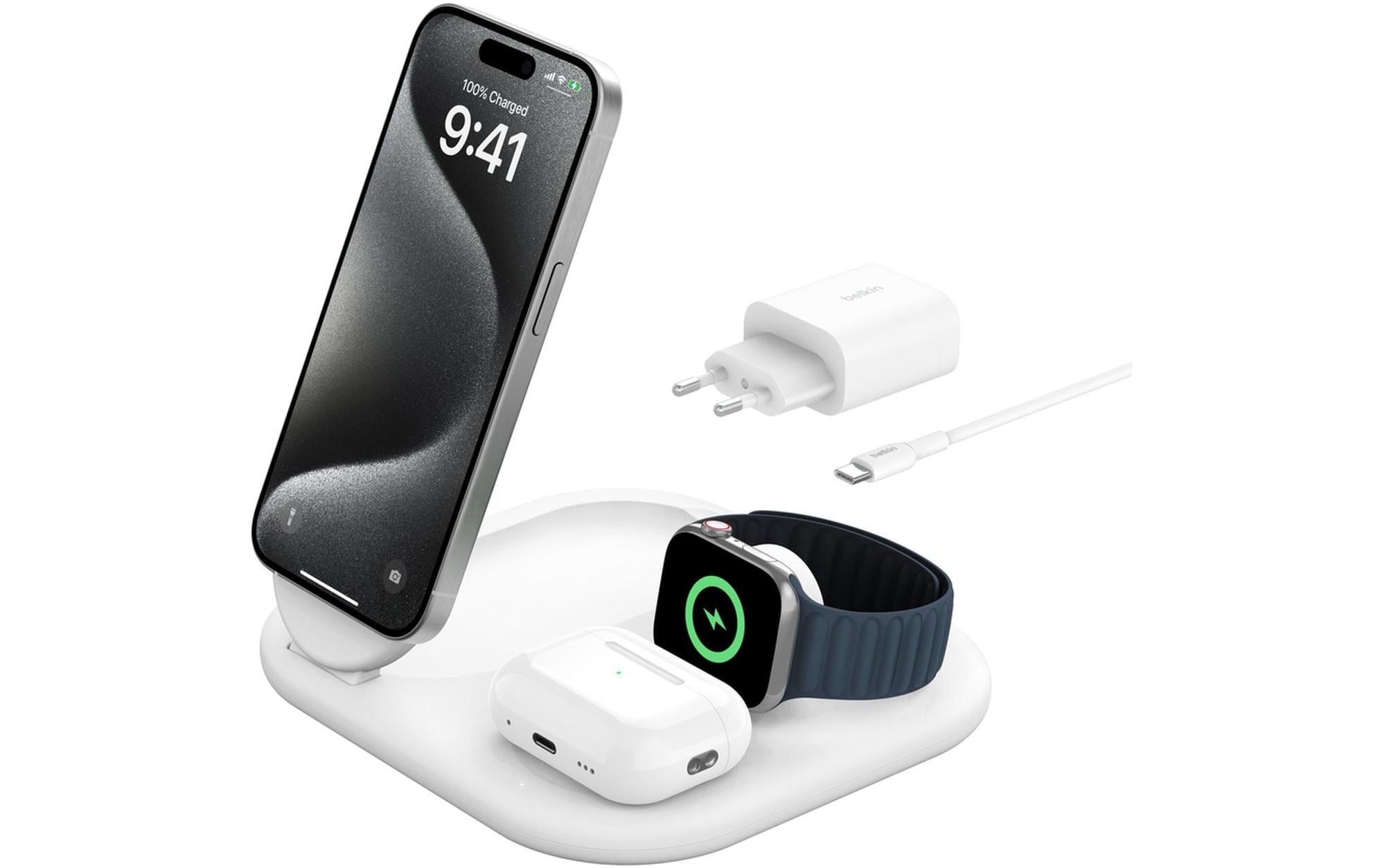 Belkin Wireless Charger BoostChrage Qi2 15 W Weiss