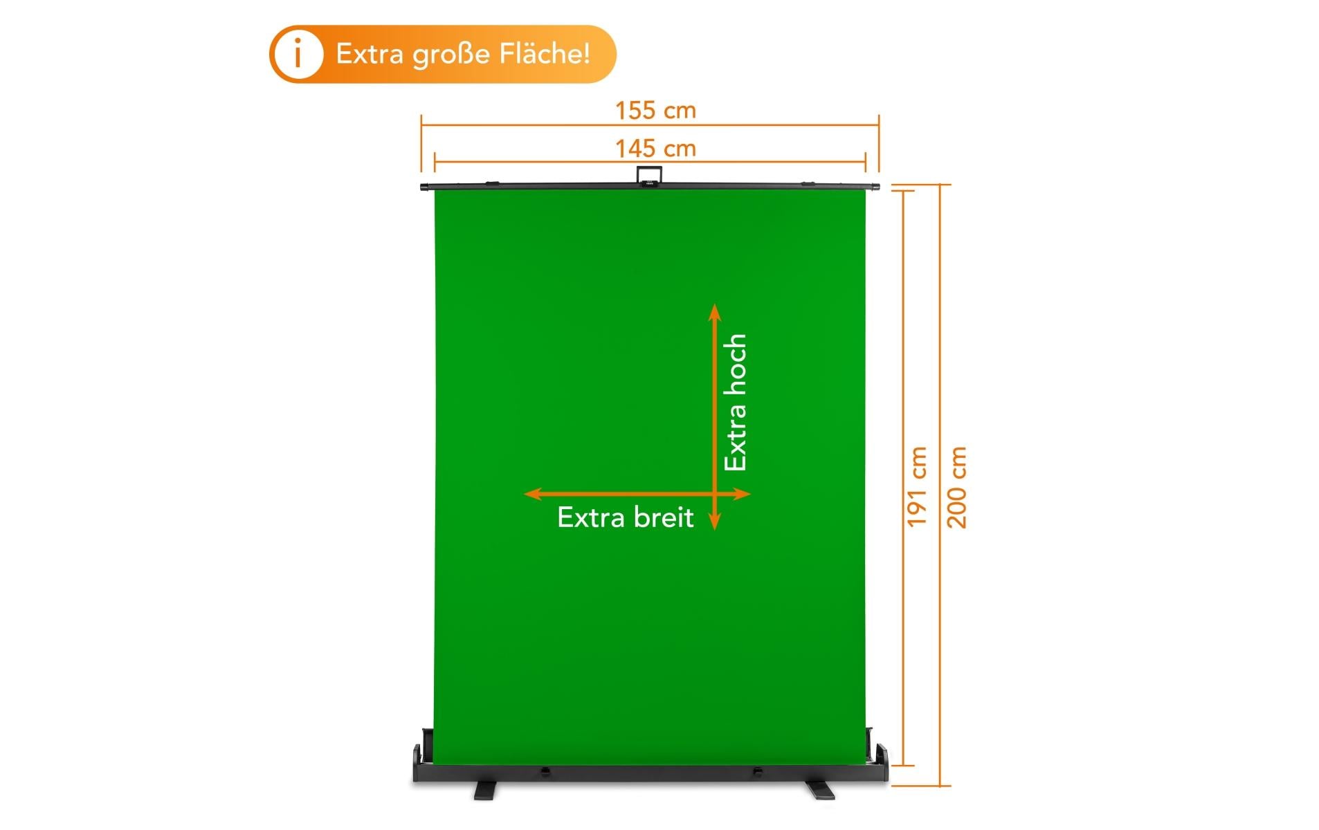 Walimex Pro Hintergrund Roll-up 155 x 200 cm Grün