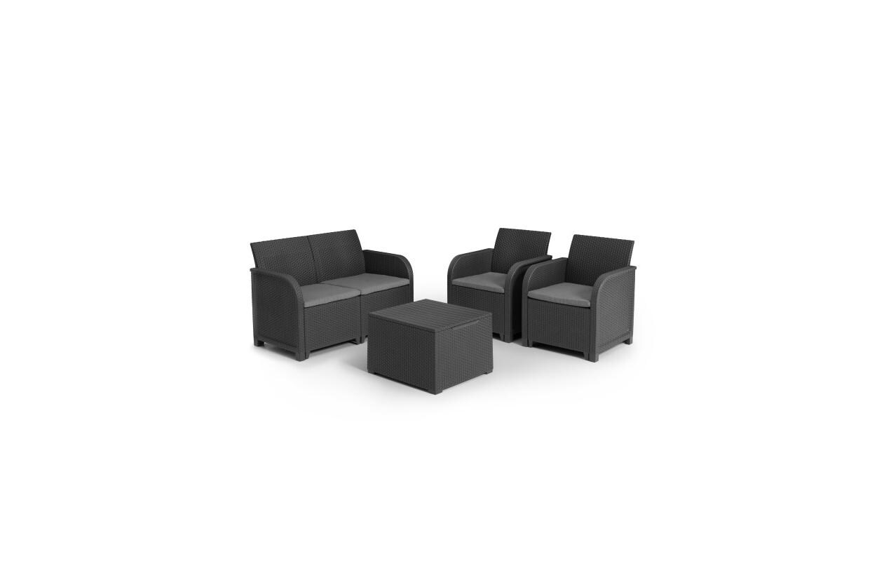 AlliBERT Rosalie Set, 2 Sessel + 1 Sofa, inkl. Kissen, Graphite