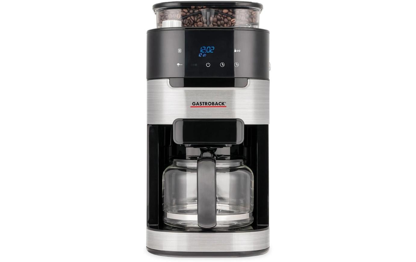 Gastroback Filterkaffeemaschine Grind & Brew Pro Thermo Schwarz/Silber