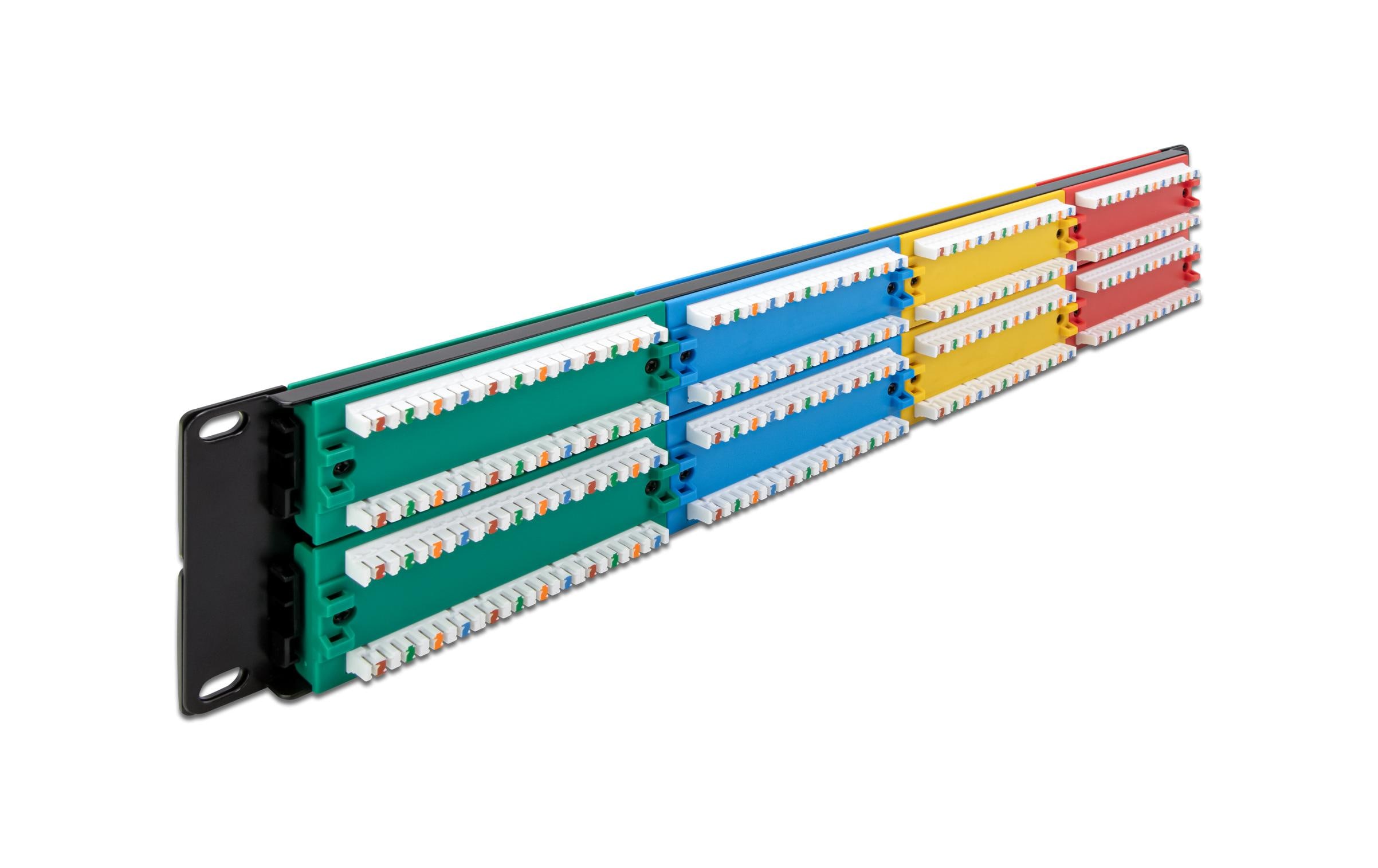 Delock Patchpanel 19 48 Port Cat.5e, 2HE, farbig