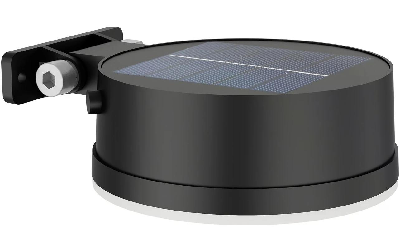 Philips Solar Vynce Wandleuchte, Lichtsensor, rund, 2700K, schwarz