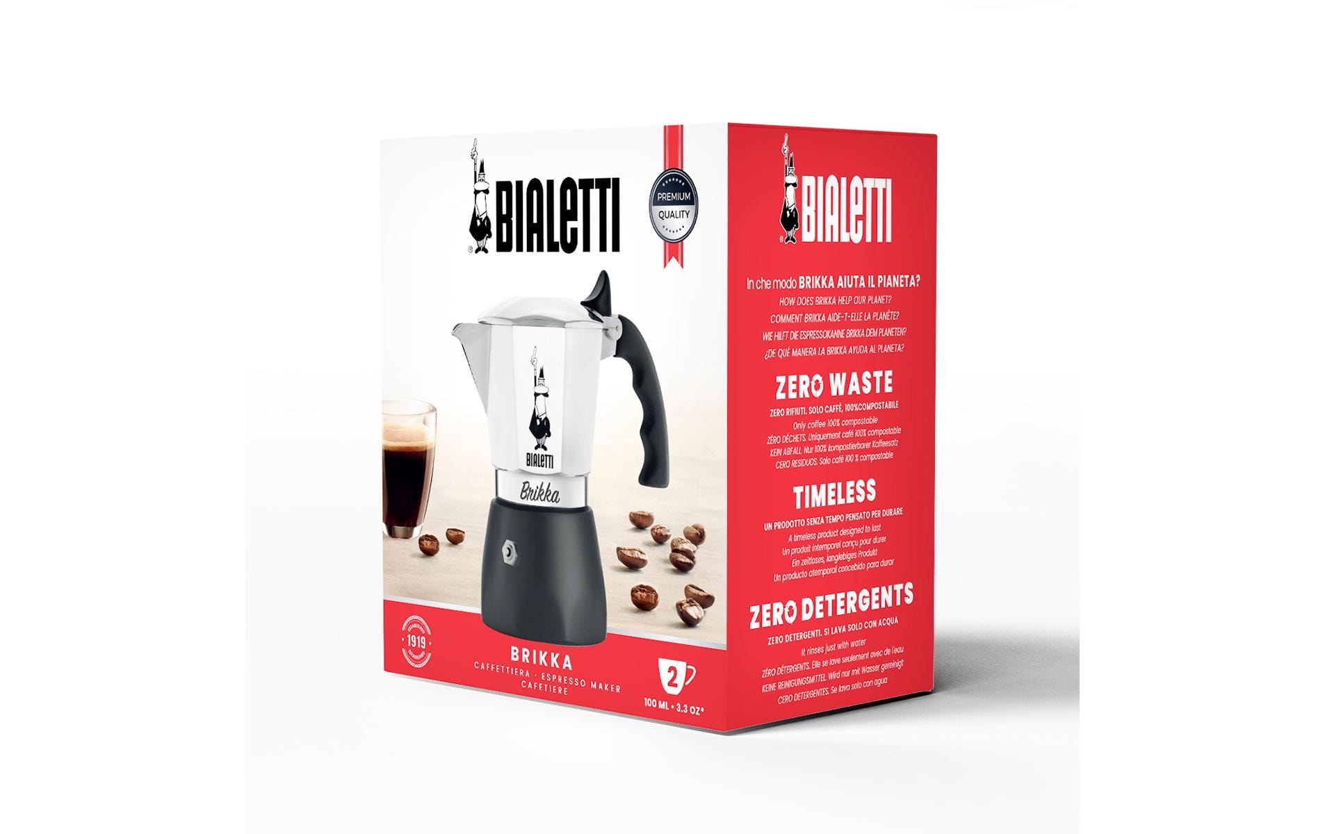 Bialetti Espressokocher Brikka 4 Tassen, Silber