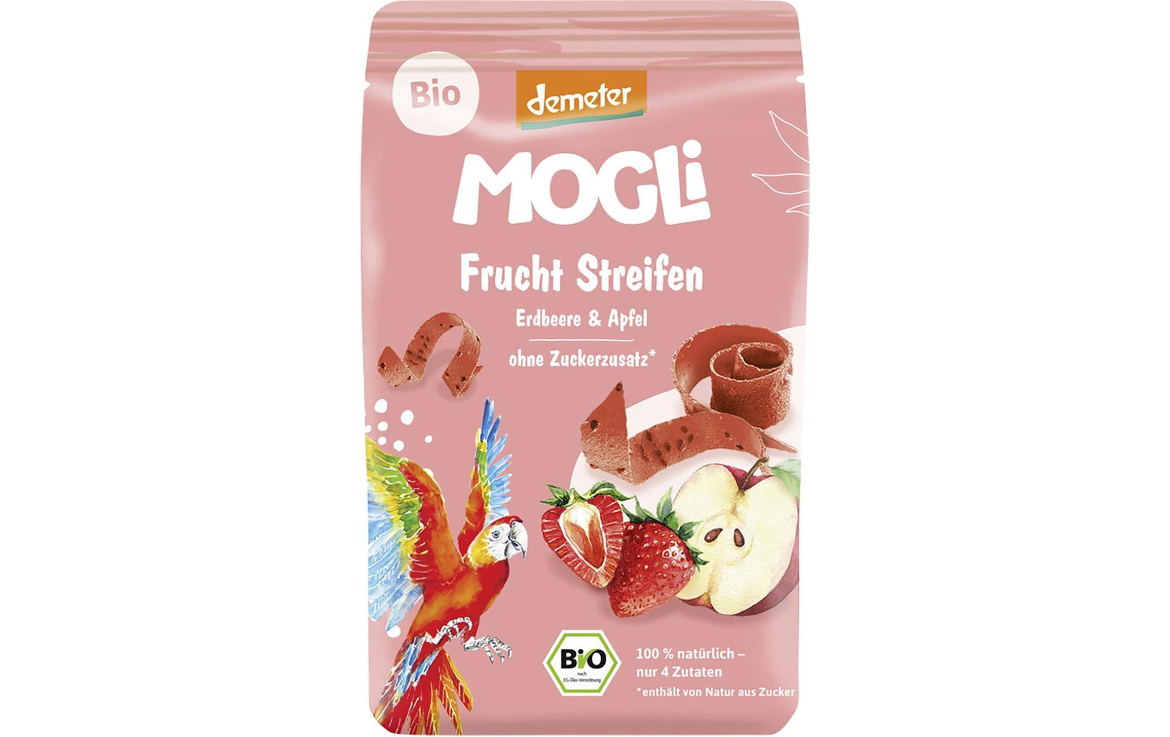 Mogli Knabberspass Fruchtstreifen Erdbeer und Apfel 25g