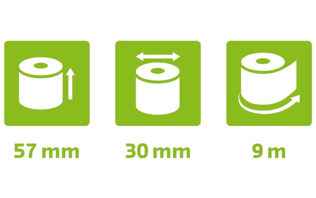 Exacompta Thermo-Papierrolle 57 x 30 x 12 mm, 9 m, 20 Stück