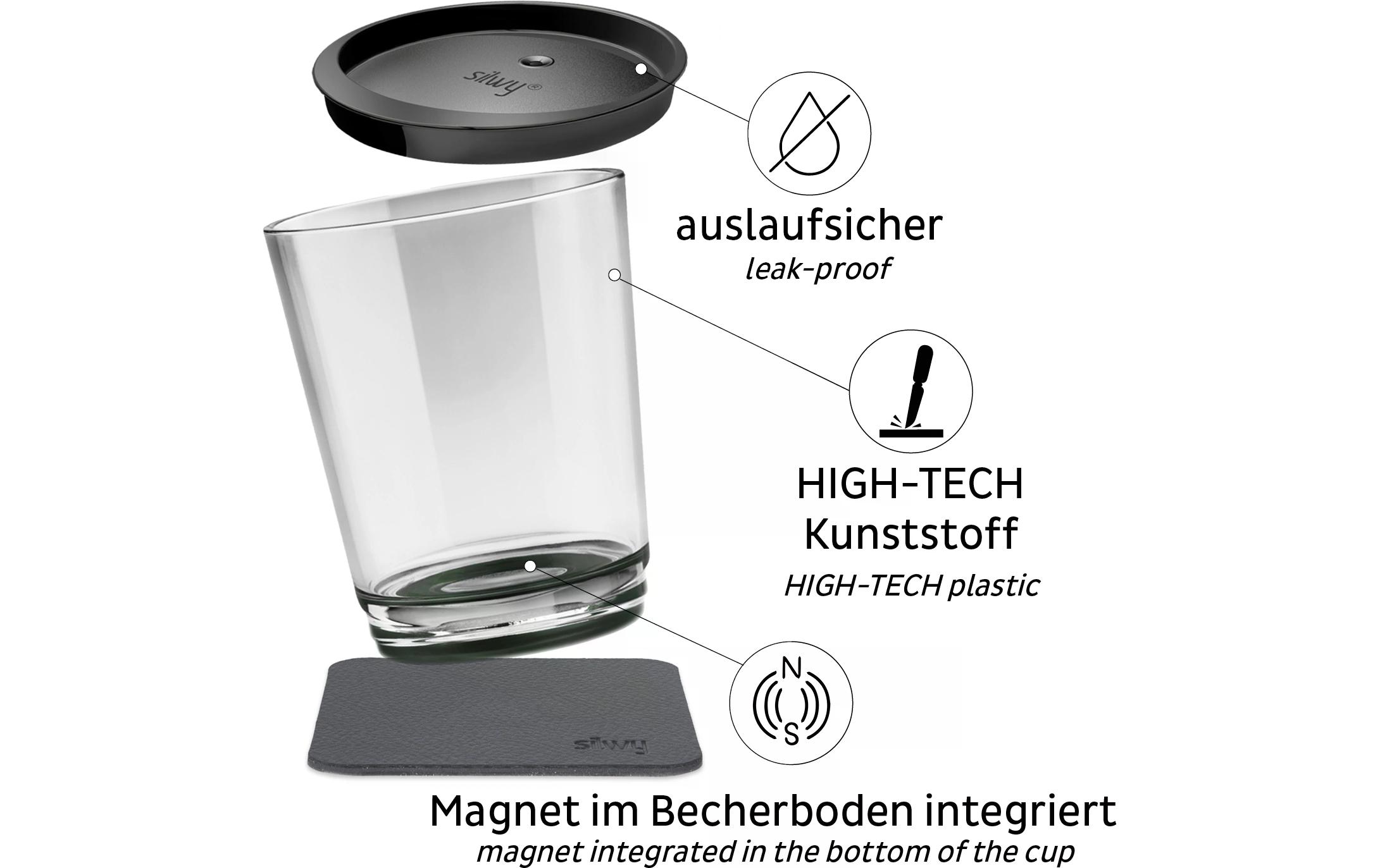 Silwy Magnet-Kunststoff-Trinkbecher Triple Grau