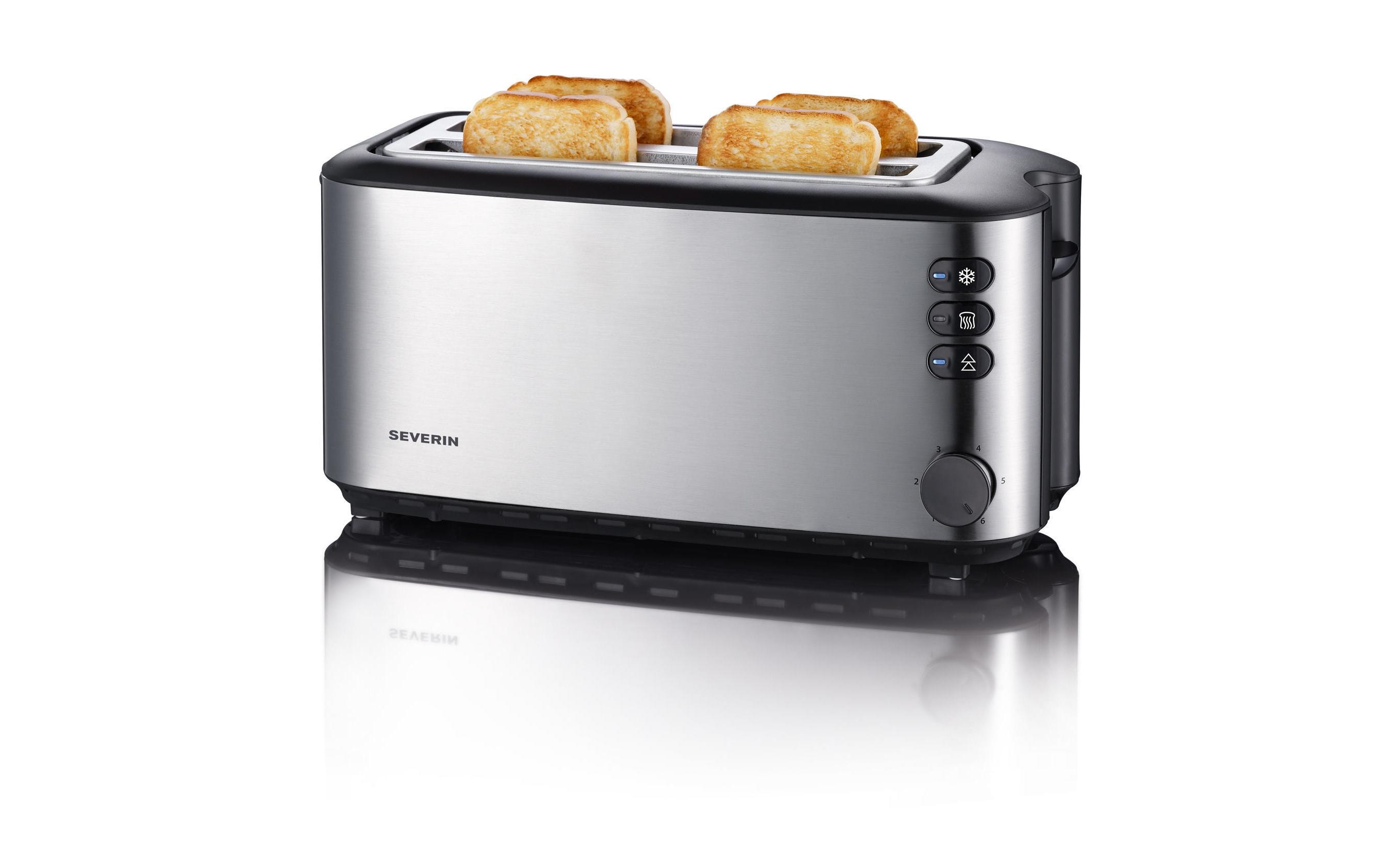 Severin Toaster Automatik-Langschlitz 2509 Schwarz/Silber