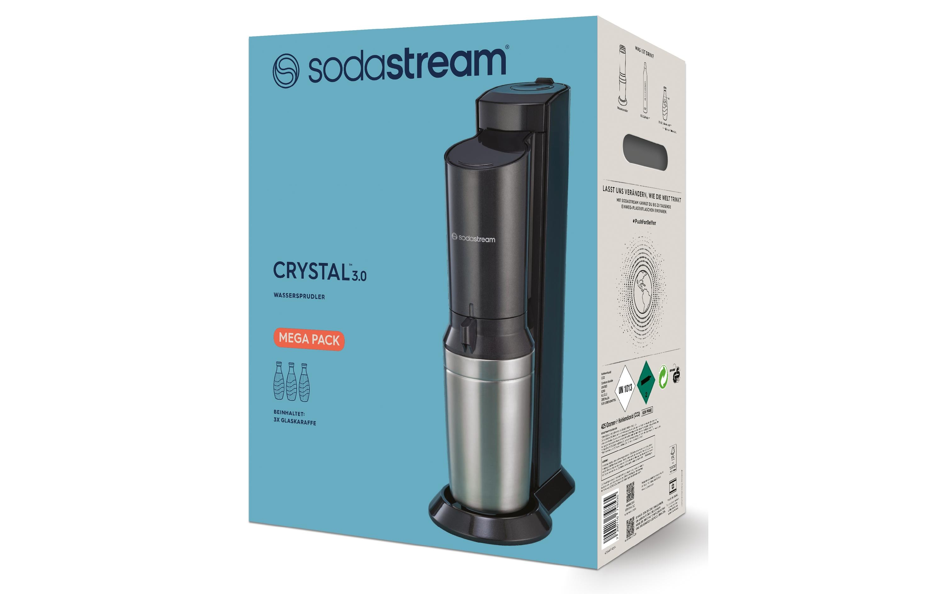 Sodastream Wassersprudler Crystal CQC Megapack Schwarz