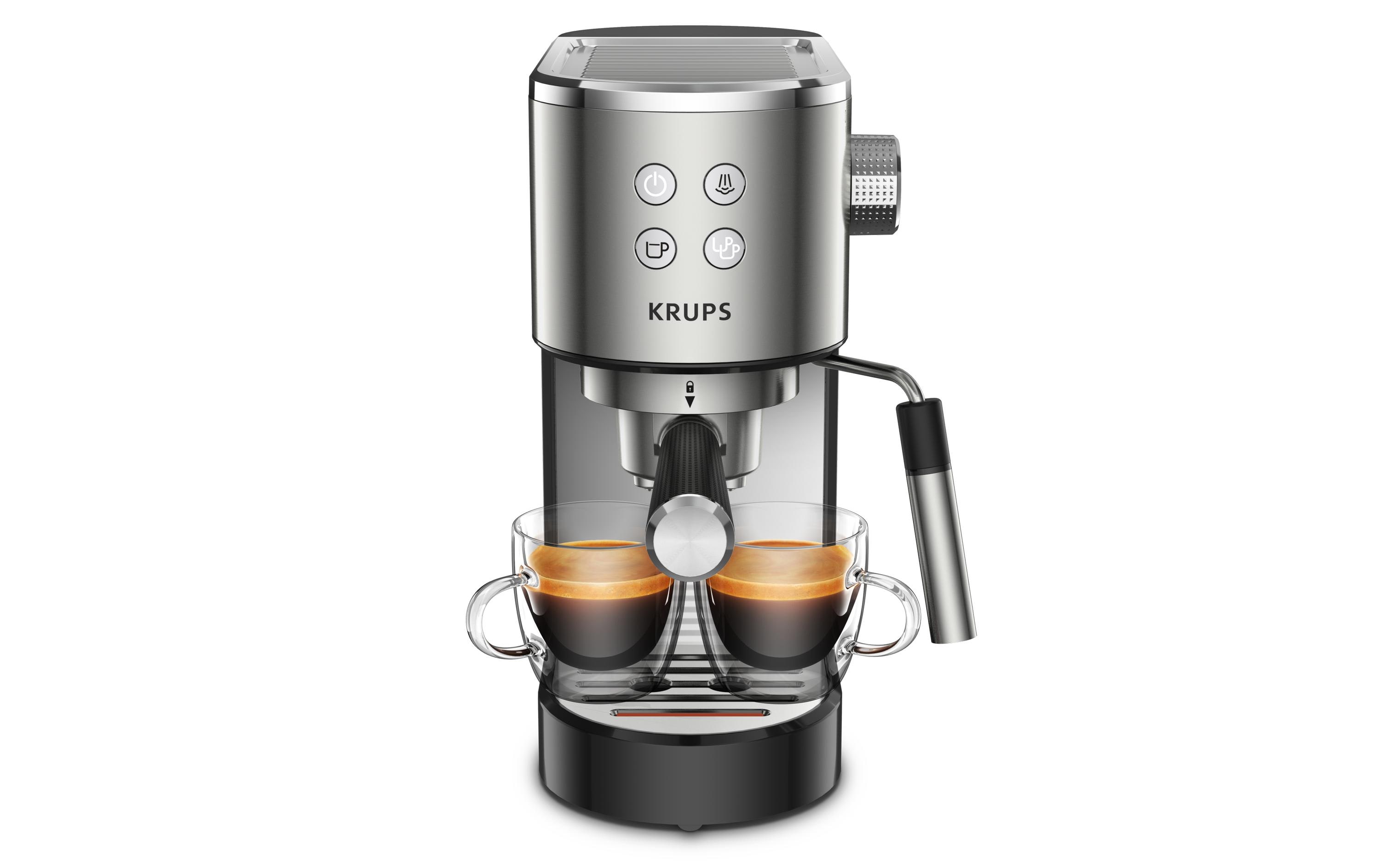 Krups Siebträgermaschine Virtuoso XP442 Schwarz/Silber