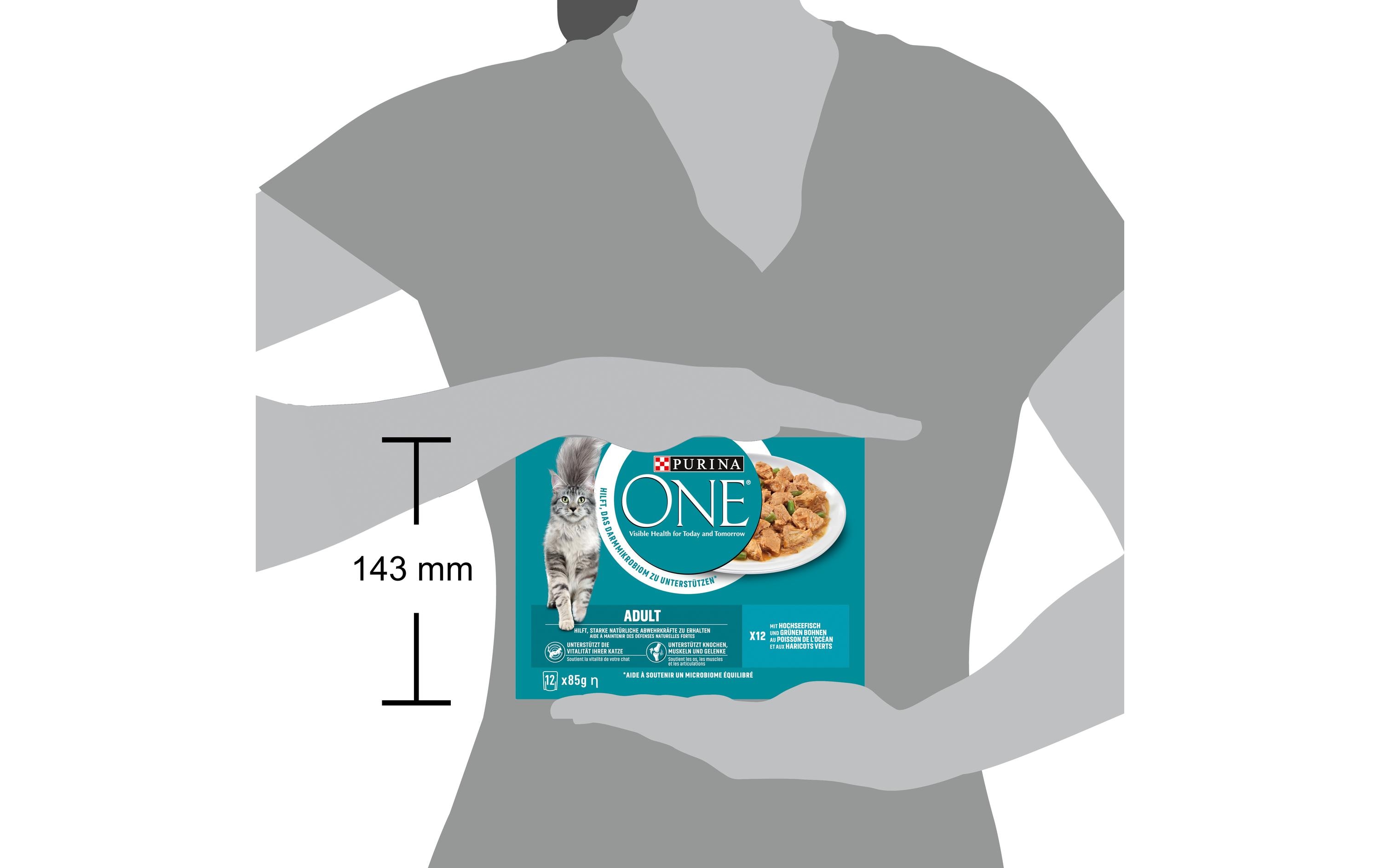 Purina ONE Nassfutter ADULT in Sauce Hochseefisch/Bohnen, 12 x 85g